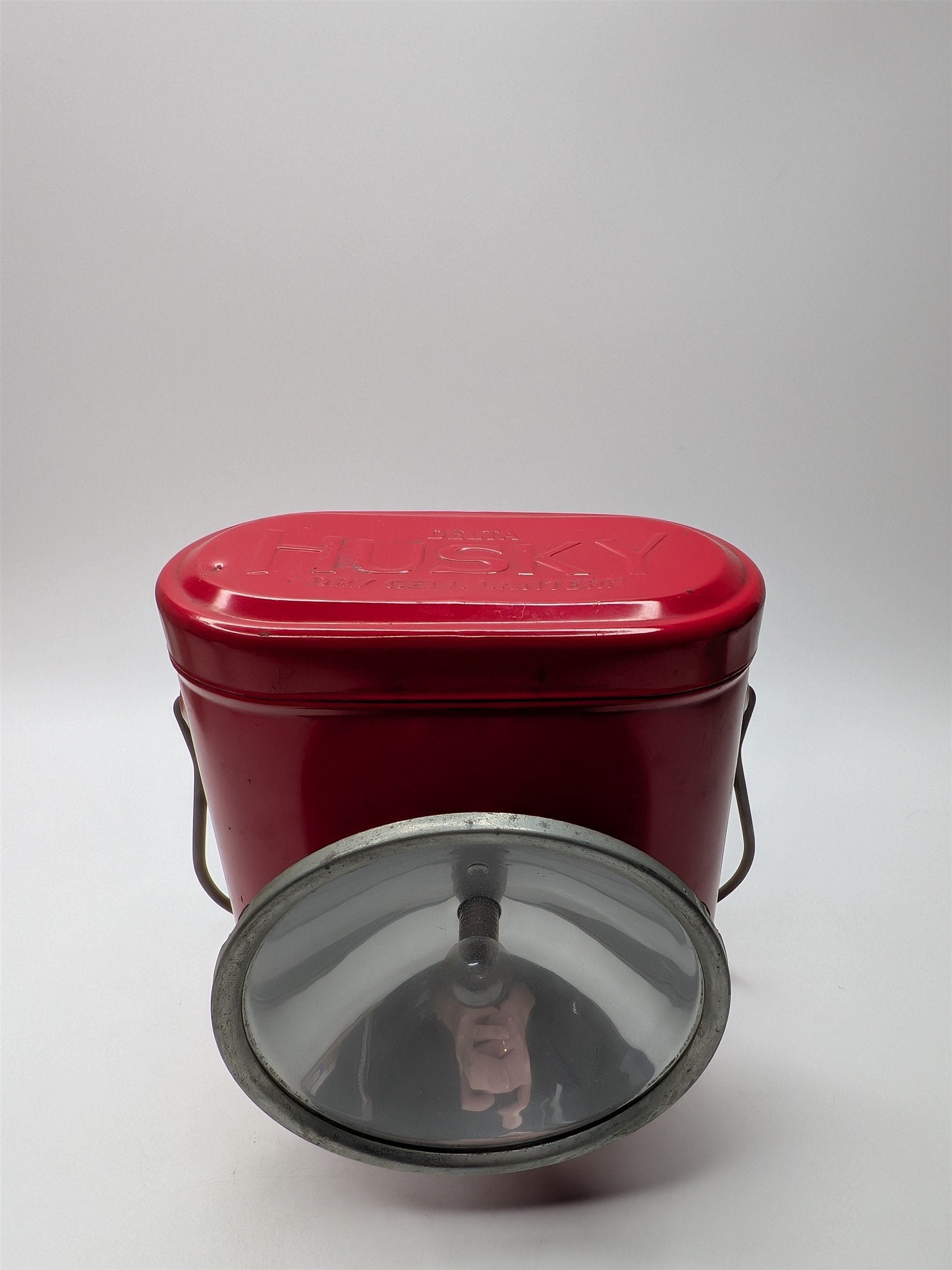 Vintage Lantern Red Delta Elec Co Husky Railroad Theater Hanging Lamp