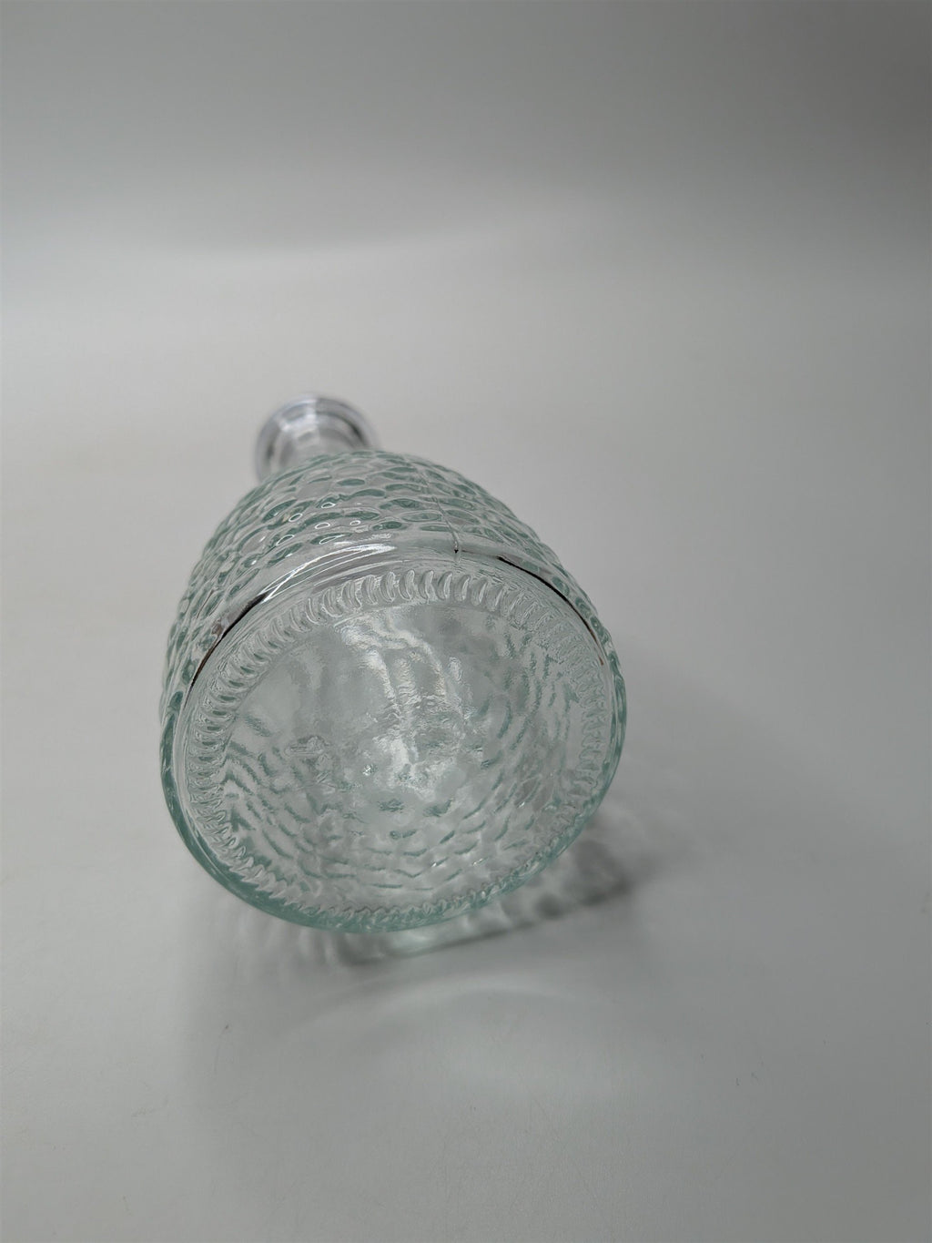 Vintage Apothecary Jar Perfume Potion Bottle Pebbled Round /w Plastic Stopper
