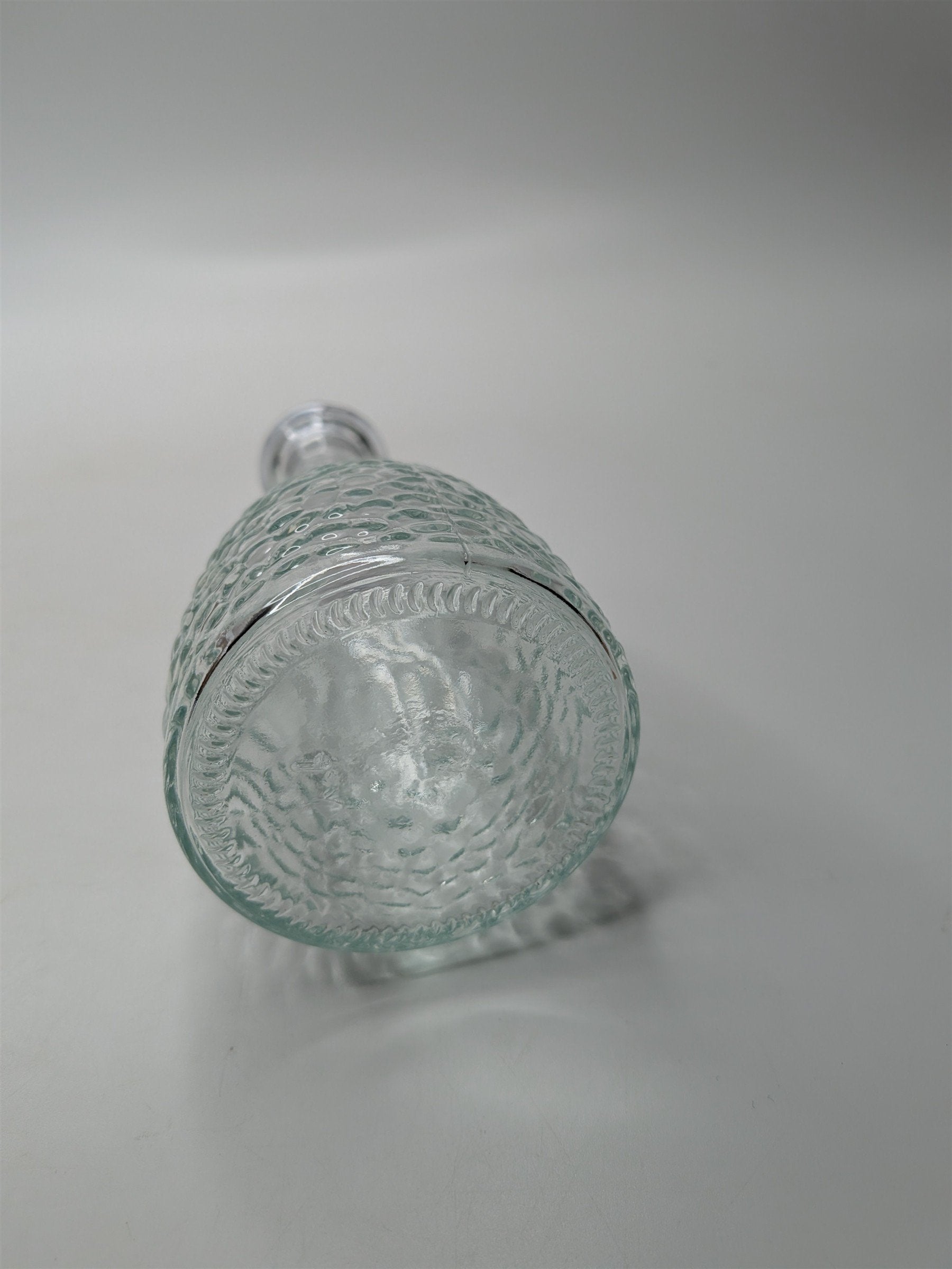 Vintage Apothecary Jar Perfume Potion Bottle Pebbled Round /w Plastic Stopper