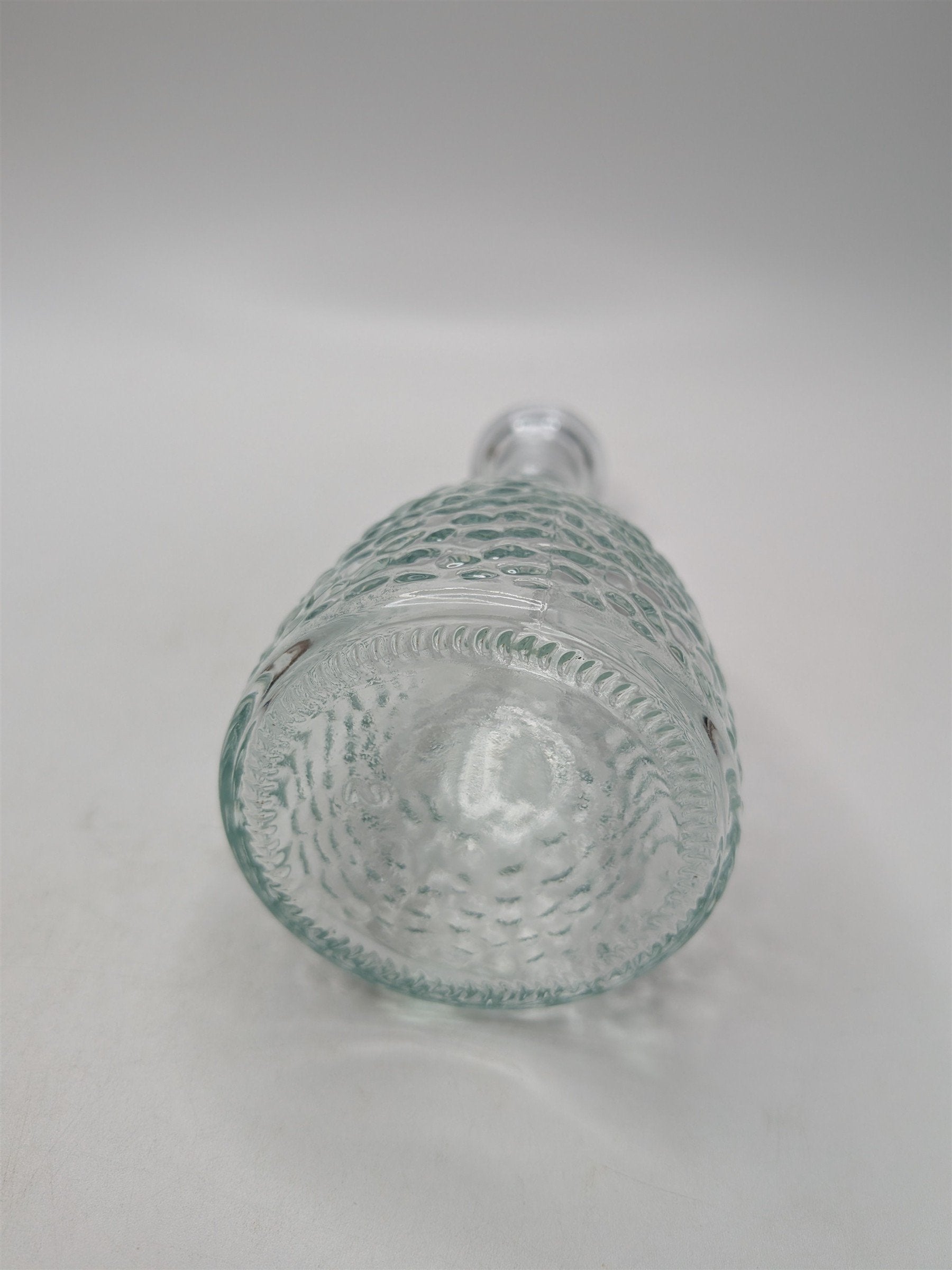 Vintage Apothecary Jar Perfume Potion Bottle Pebbled Round /w Plastic Stopper
