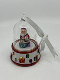 Vintage Mr. Christmas Musical Glass Snow Globe Ornament W/ Cracked Base