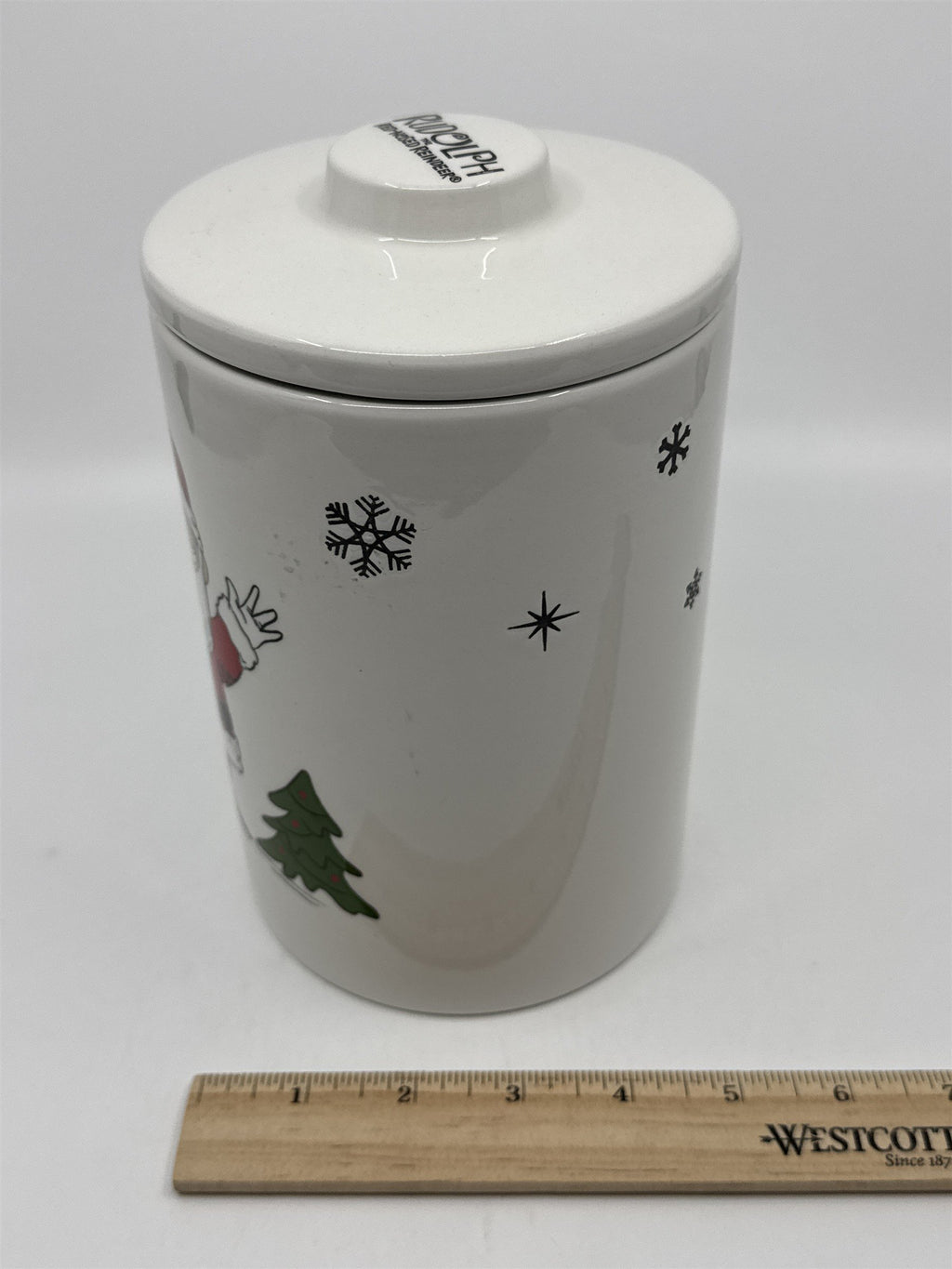 Rudolph The Red-Nosed Reindeer Ceramic Christmas Cookie Jar Zrike Brand