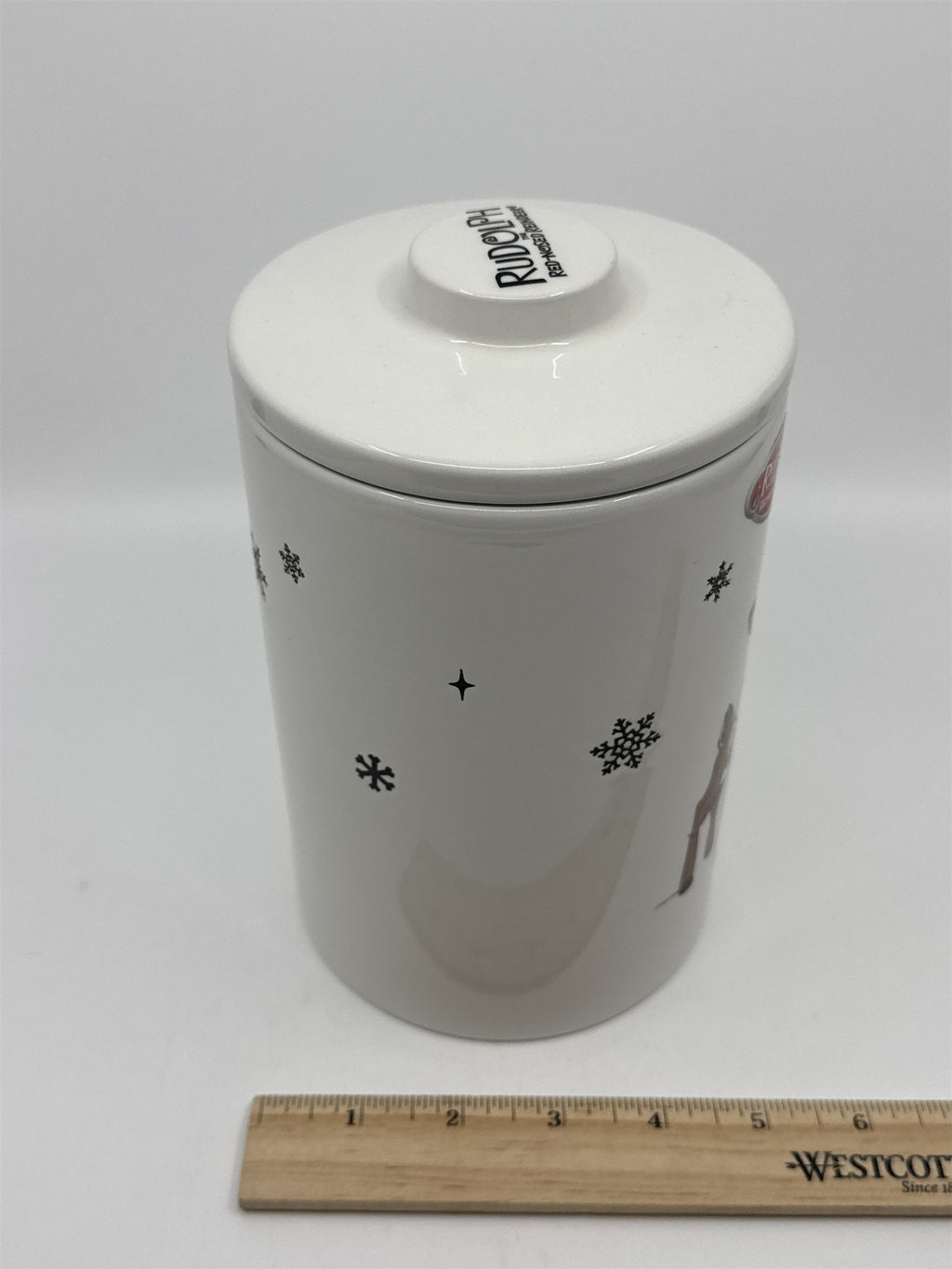 Rudolph The Red-Nosed Reindeer Ceramic Christmas Cookie Jar Zrike Brand