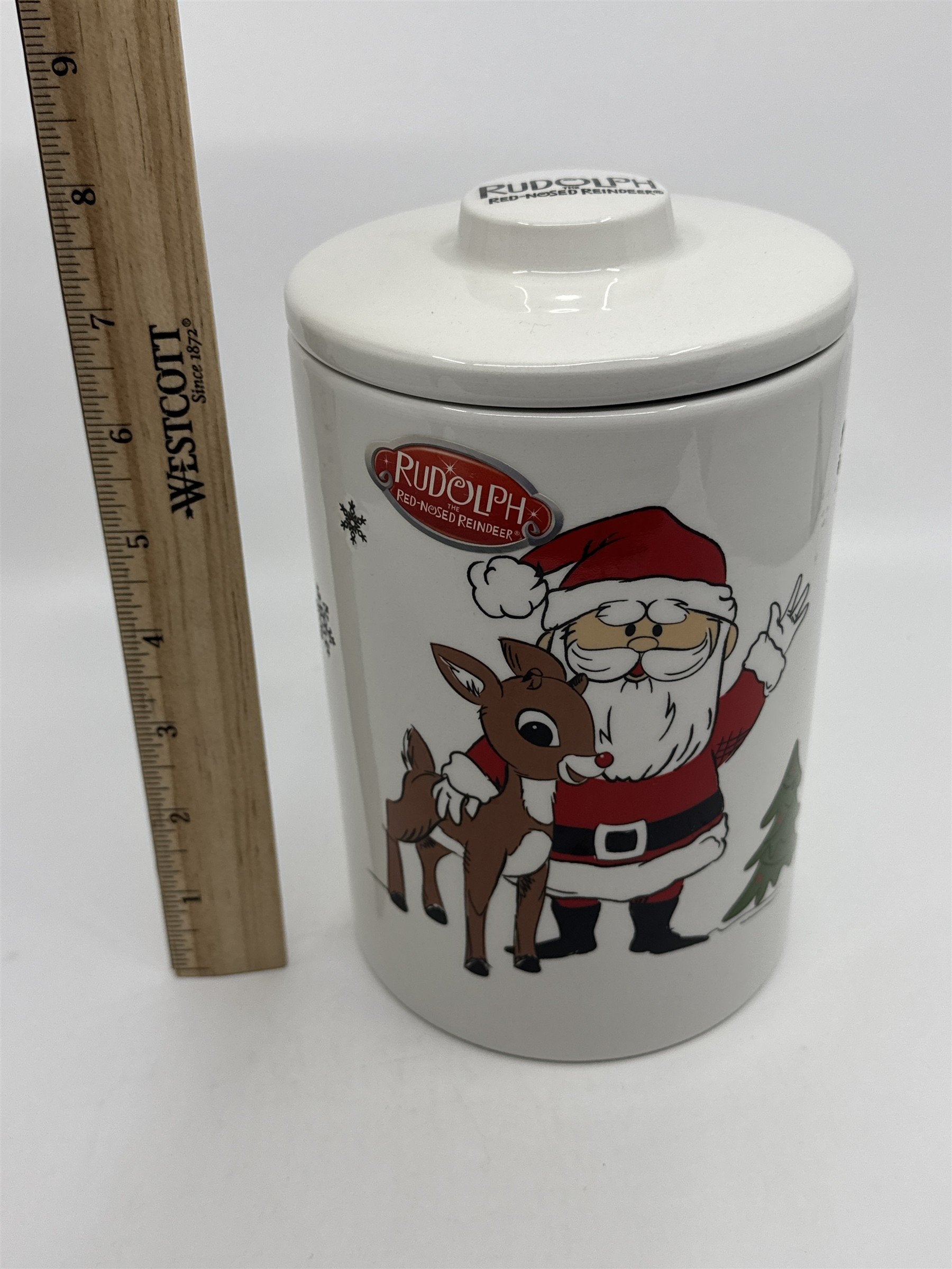 Rudolph The Red-Nosed Reindeer Ceramic Christmas Cookie Jar Zrike Brand
