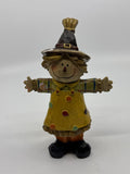 Resin Fall Scarecrow Figurine Thanksgiving Decor W/ Small Chips