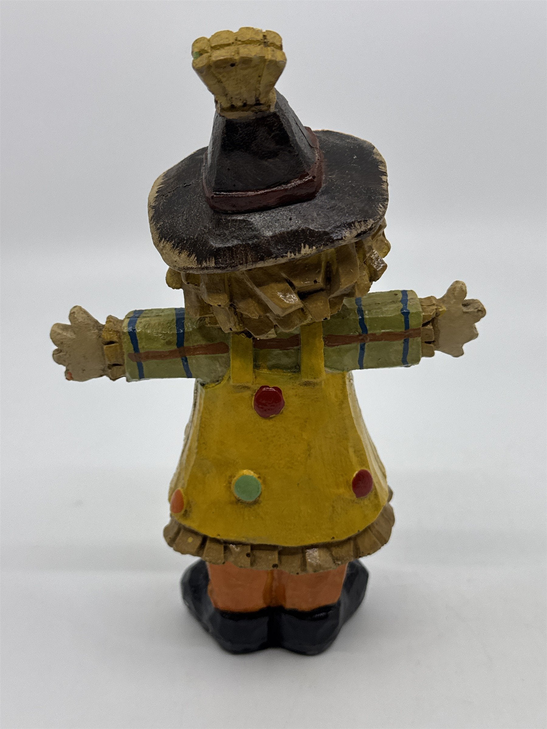 Resin Fall Scarecrow Figurine Thanksgiving Decor W/ Small Chips