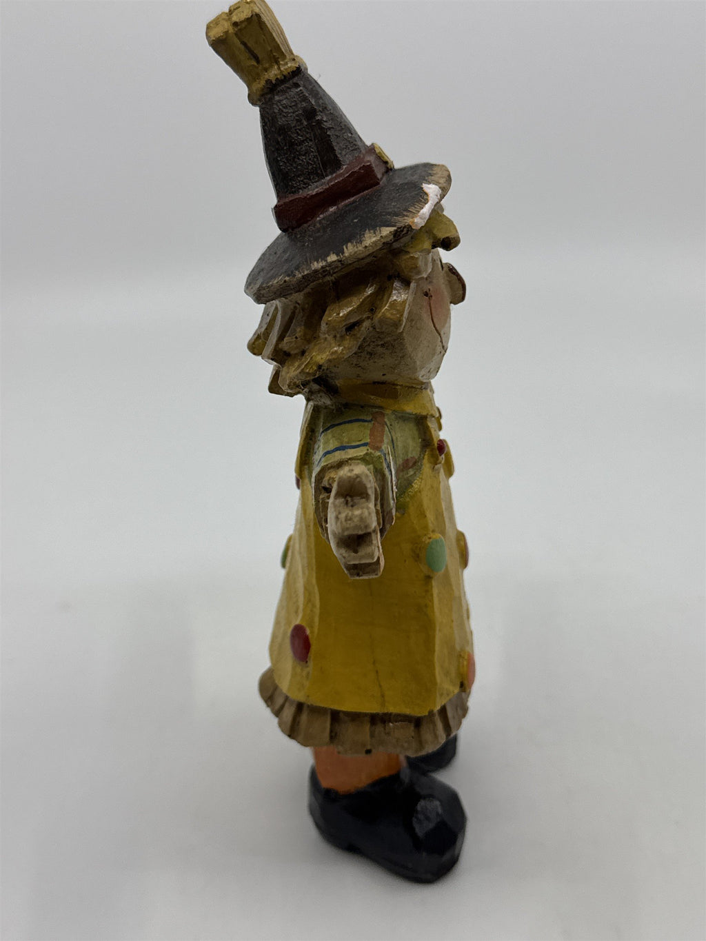 Resin Fall Scarecrow Figurine Thanksgiving Decor W/ Small Chips