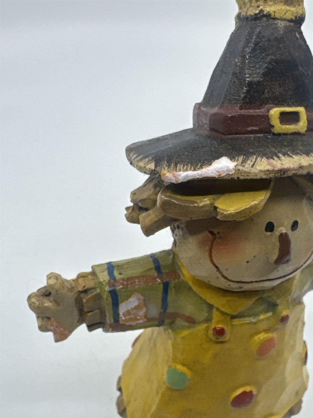 Resin Fall Scarecrow Figurine Thanksgiving Decor W/ Small Chips