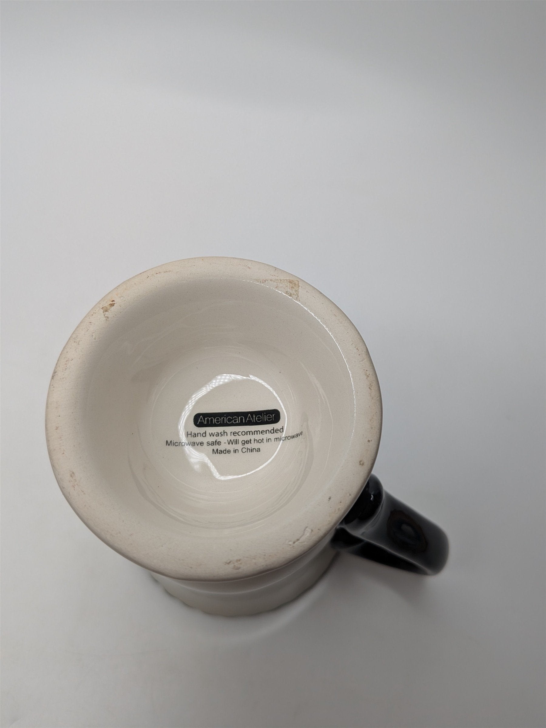 Vintage American Atelier Spider Web Black Spider Oversize Coffee Tea Mug CRAZED