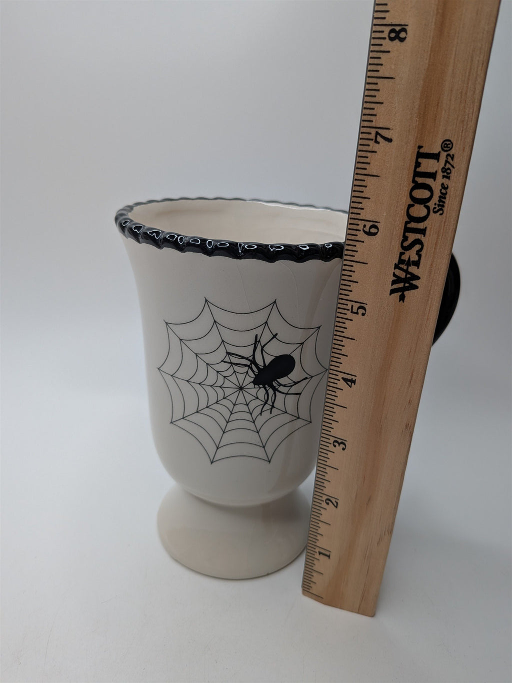 Vintage American Atelier Spider Web Black Spider Oversize Coffee Tea Mug CRAZED