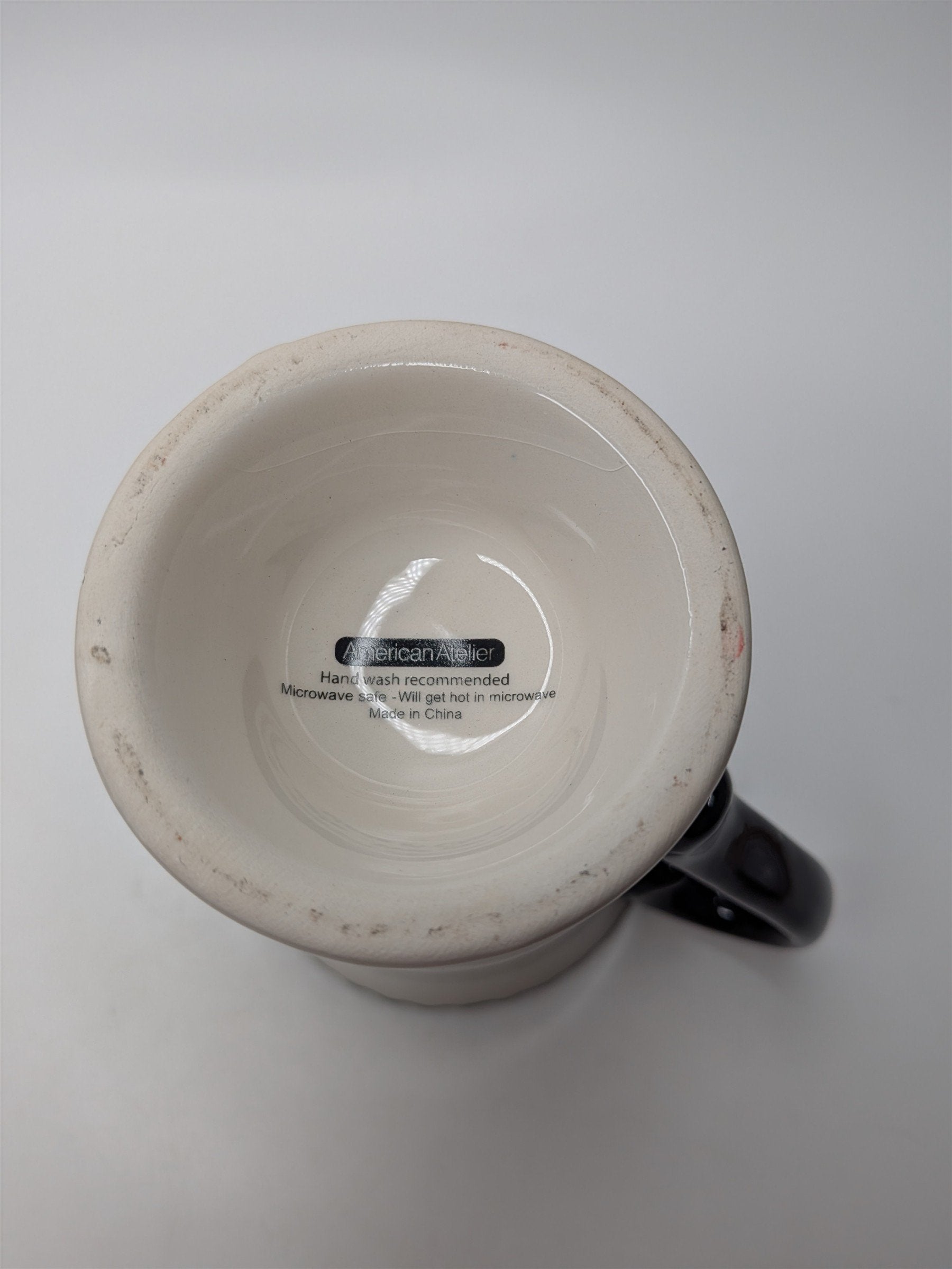 Vintage American Atelier Spider Web Black Spider Oversize Coffee Tea Mug CRAZED