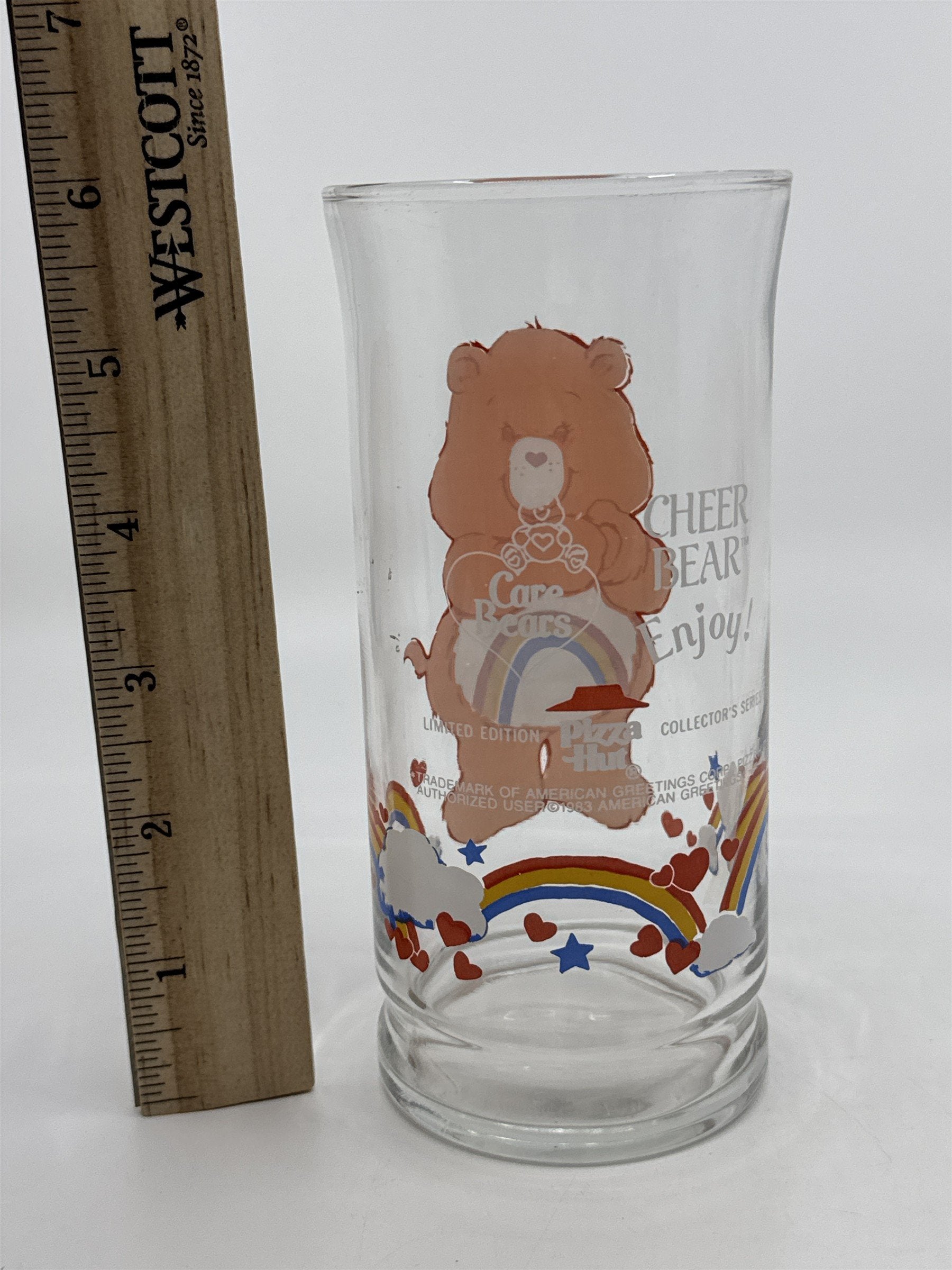 Vintage Cheer Bear Care Bears Pizza Hut Collector's Edition Drinking Glass
