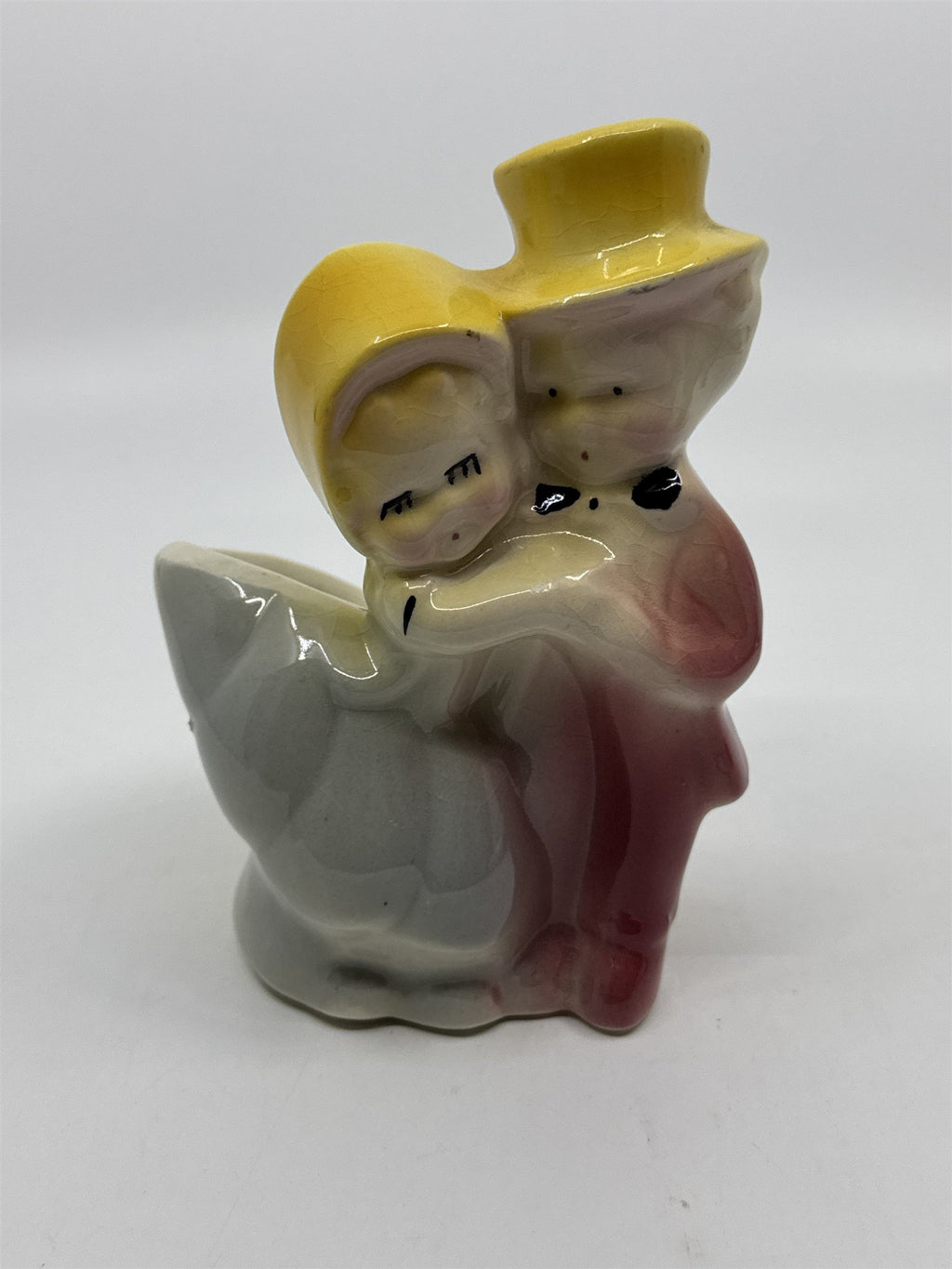 Vintage Shawnee Man And Woman Dancing Porcelain Pottery Planter