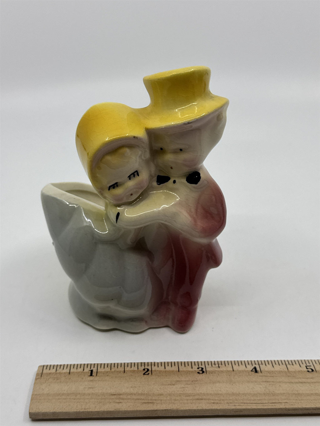 Vintage Shawnee Man And Woman Dancing Porcelain Pottery Planter