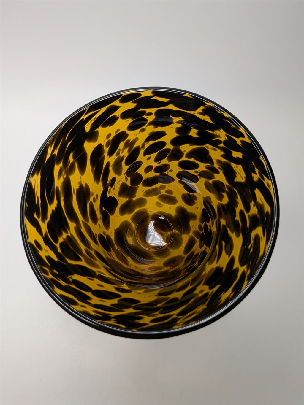 Vintage 8" Blown Glass Goblet Tortoise Animal Print Wine Water Chalice Homeware