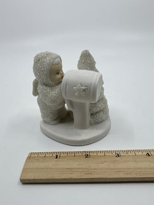 Department 56 Snowbabies White Glitter Figurine Mailbox Christmas Tree Decor