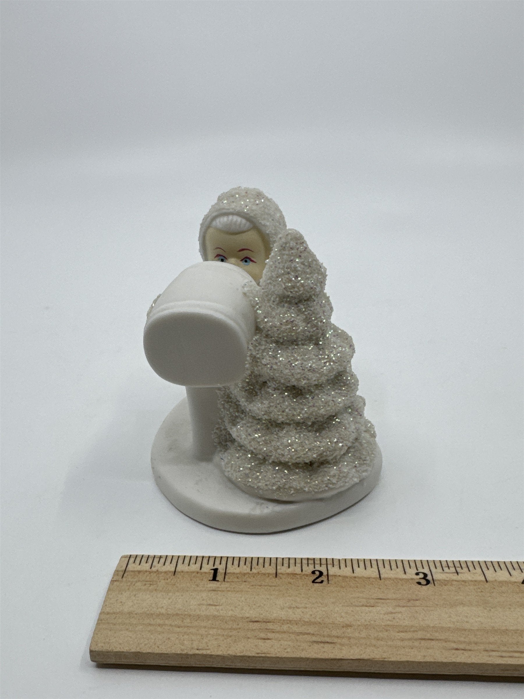 Department 56 Snowbabies White Glitter Figurine Mailbox Christmas Tree Decor