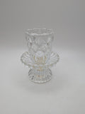 Vintage Party Lite Candle Holder Quilted Crystal Ornate Candle Holder Votive Cup