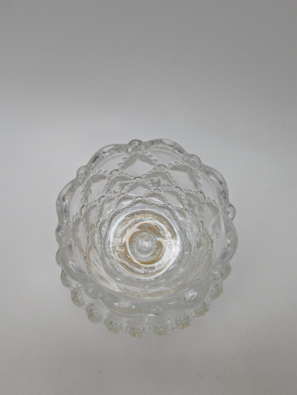 Vintage Party Lite Candle Holder Quilted Crystal Ornate Candle Holder Votive Cup