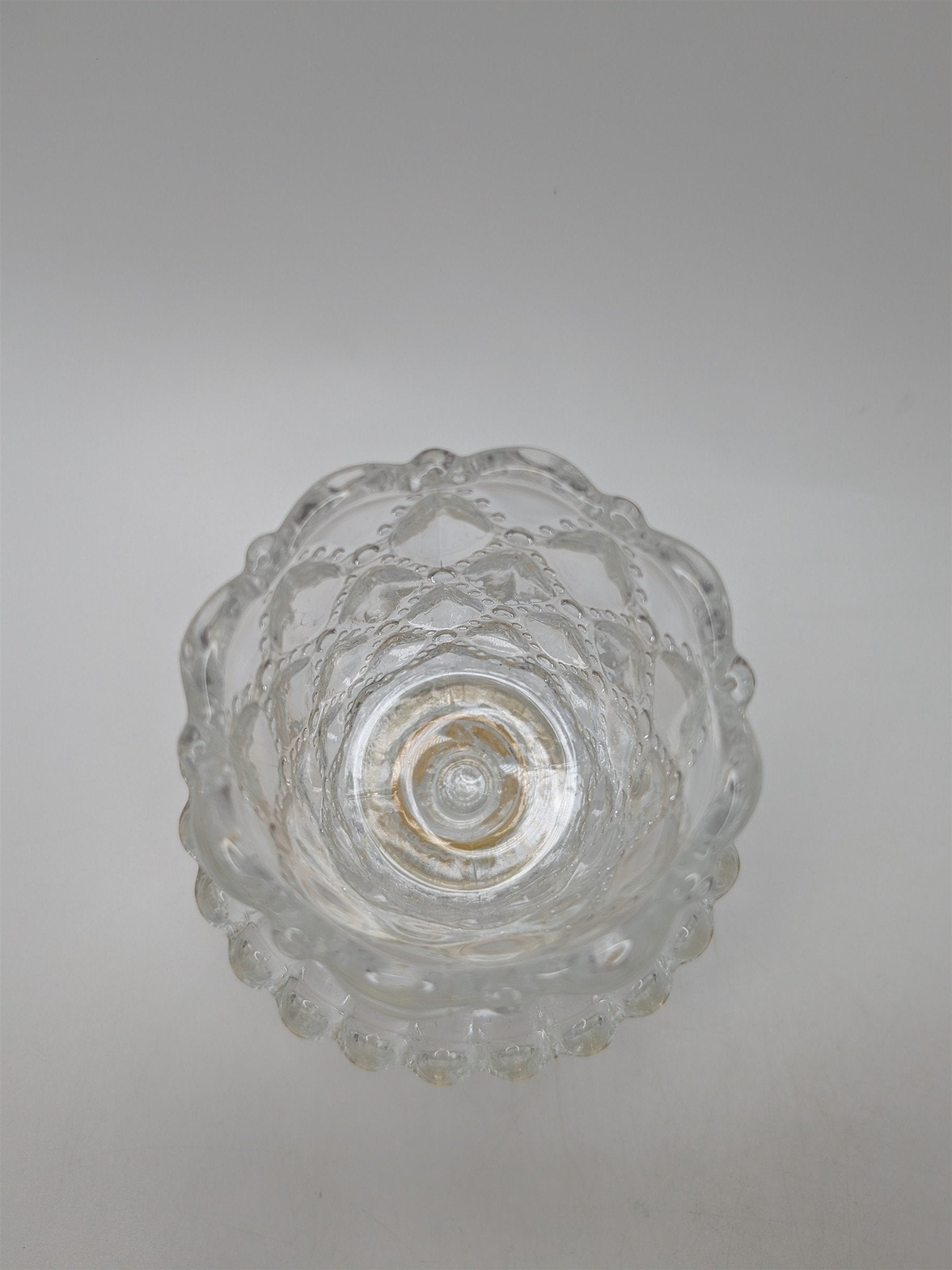 Vintage Party Lite Candle Holder Quilted Crystal Ornate Candle Holder Votive Cup