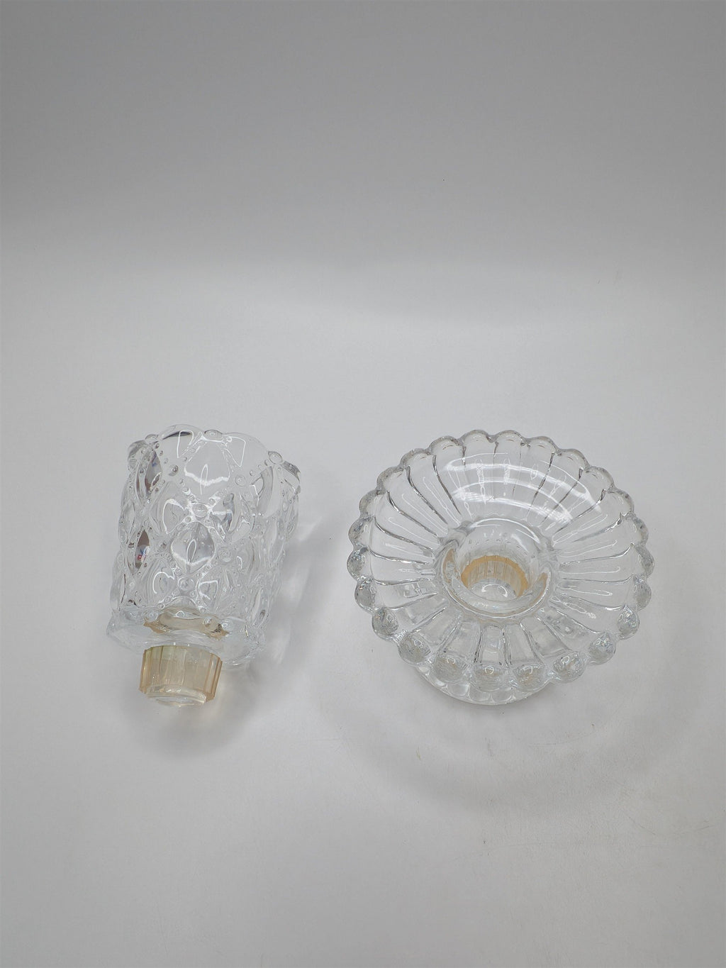 Vintage Party Lite Candle Holder Quilted Crystal Ornate Candle Holder Votive Cup