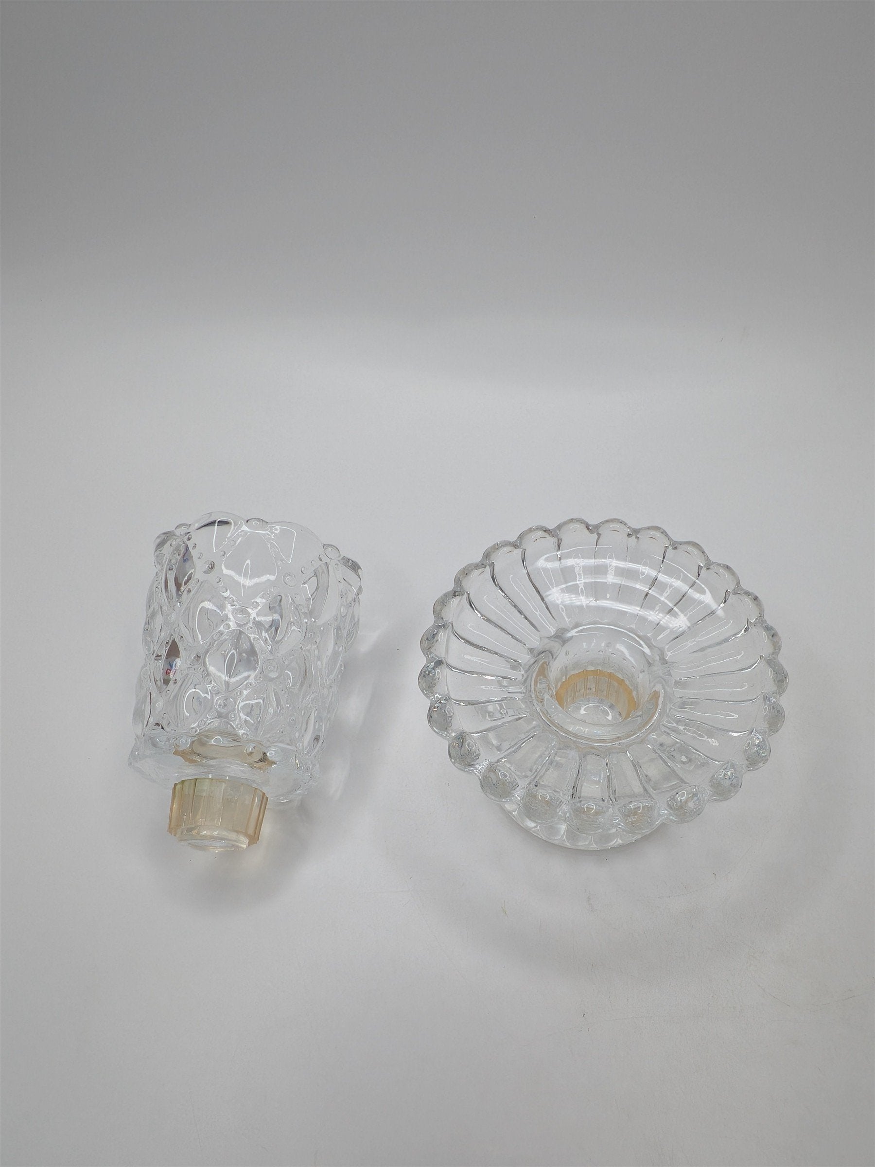 Vintage Party Lite Candle Holder Quilted Crystal Ornate Candle Holder Votive Cup