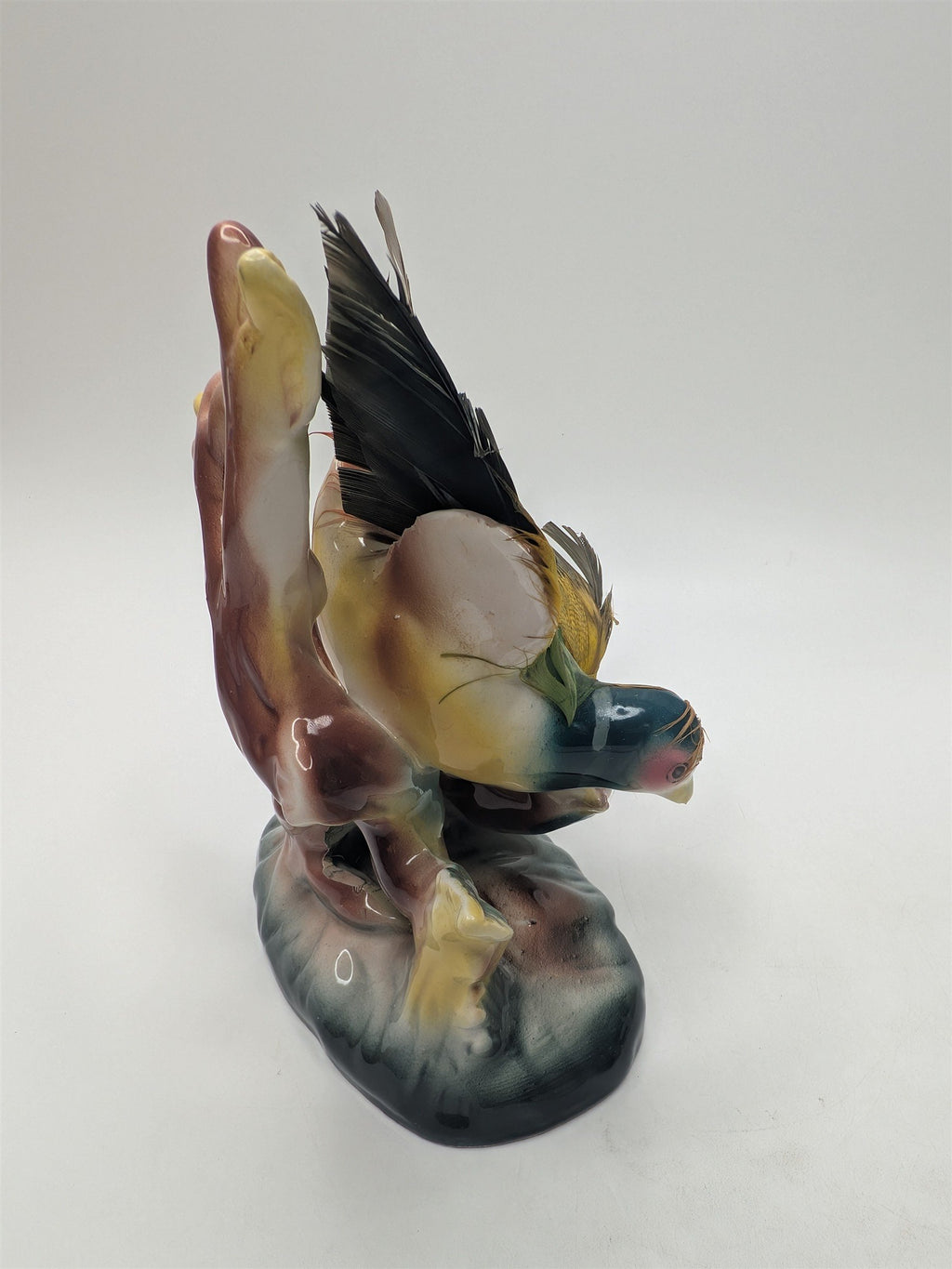 Vintage Relco Creation Japan Pheasant Figurine /w Real Feathers Collectible