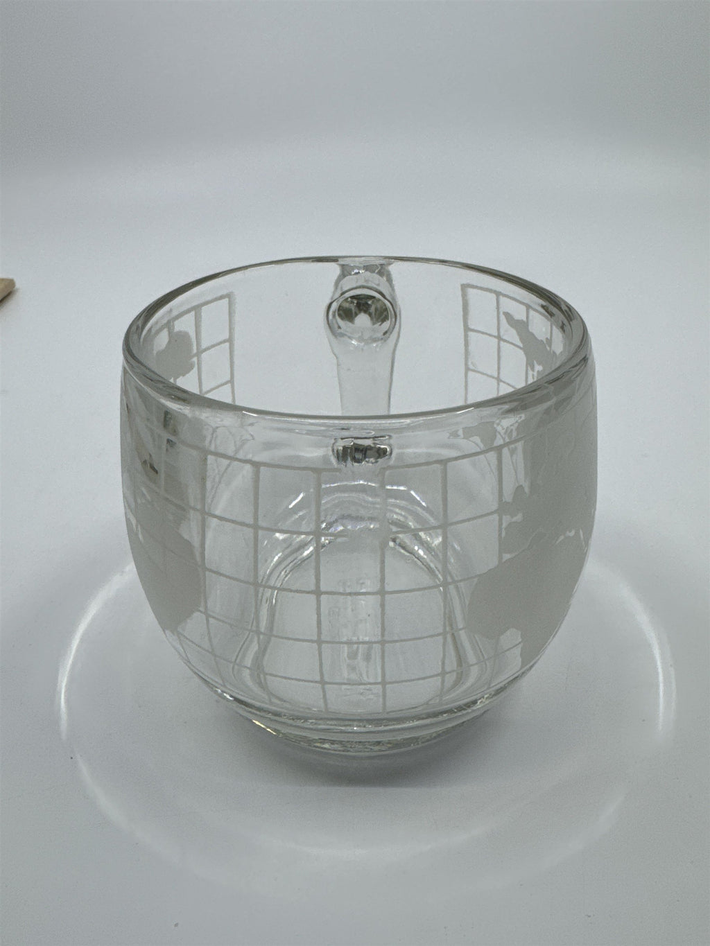 Vintage Nestle Nescafe World Globe Frosted Glass Coffee Mug Cup