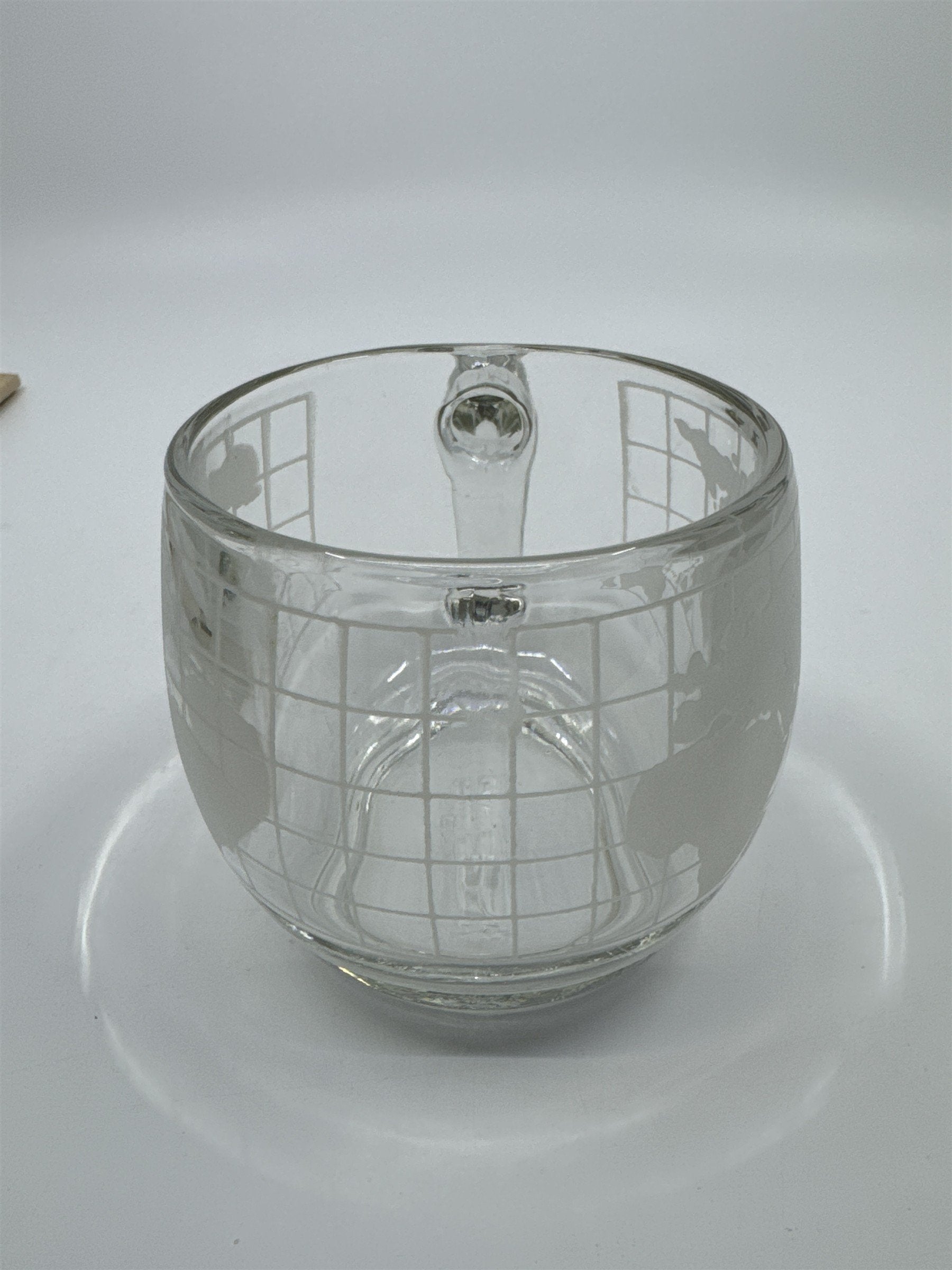 Vintage Nestle Nescafe World Globe Frosted Glass Coffee Mug Cup
