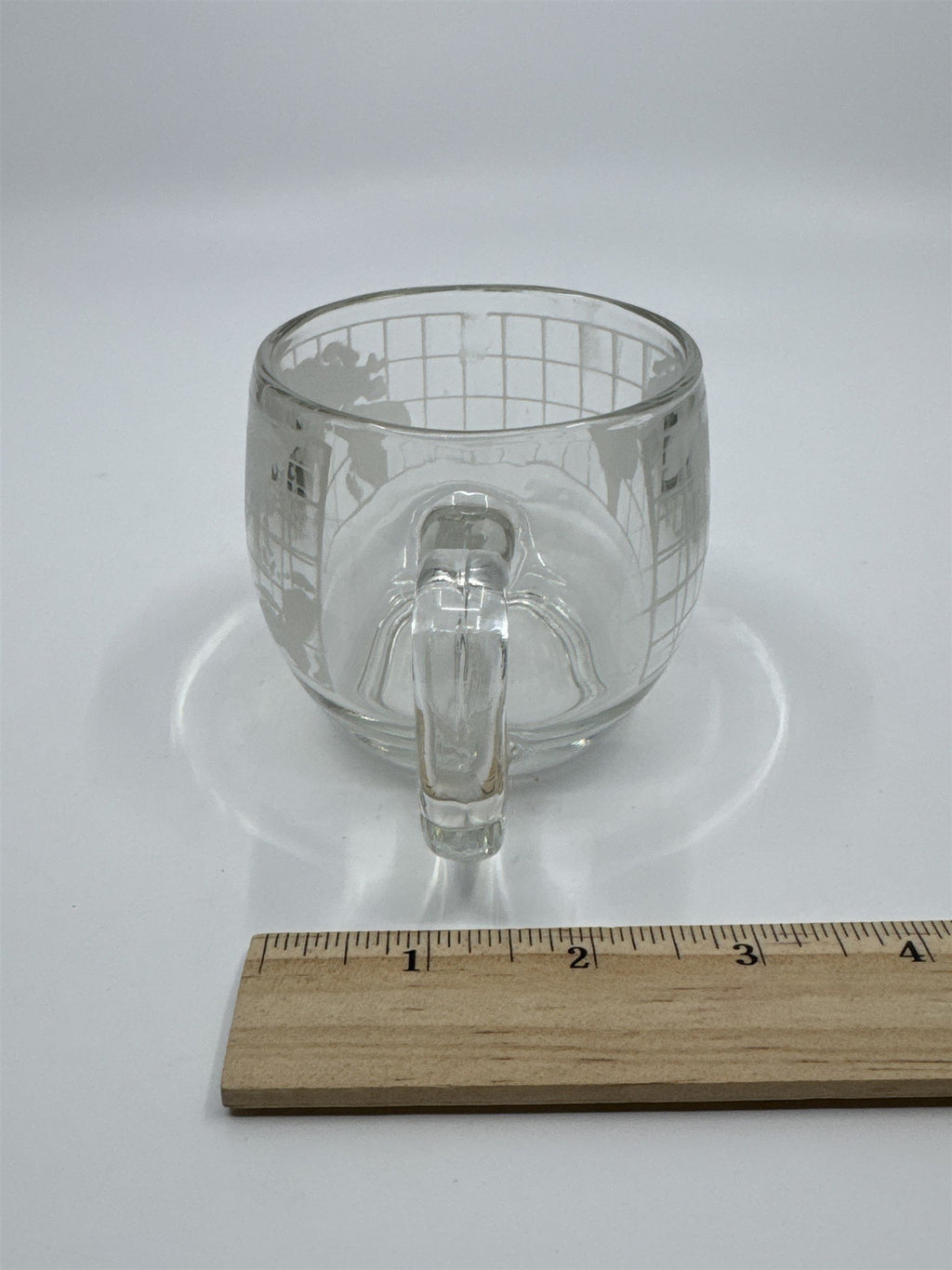 Vintage Nestle Nescafe World Globe Frosted Glass Coffee Mug Cup