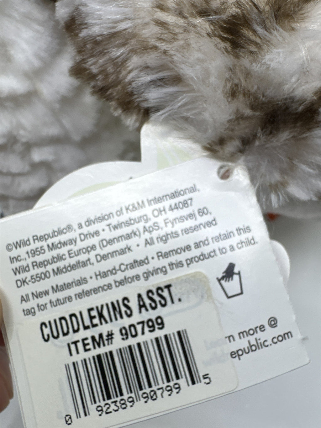 Wild Republic Plush White Snowy Owl Stuffed Animal Plush W/ Tags