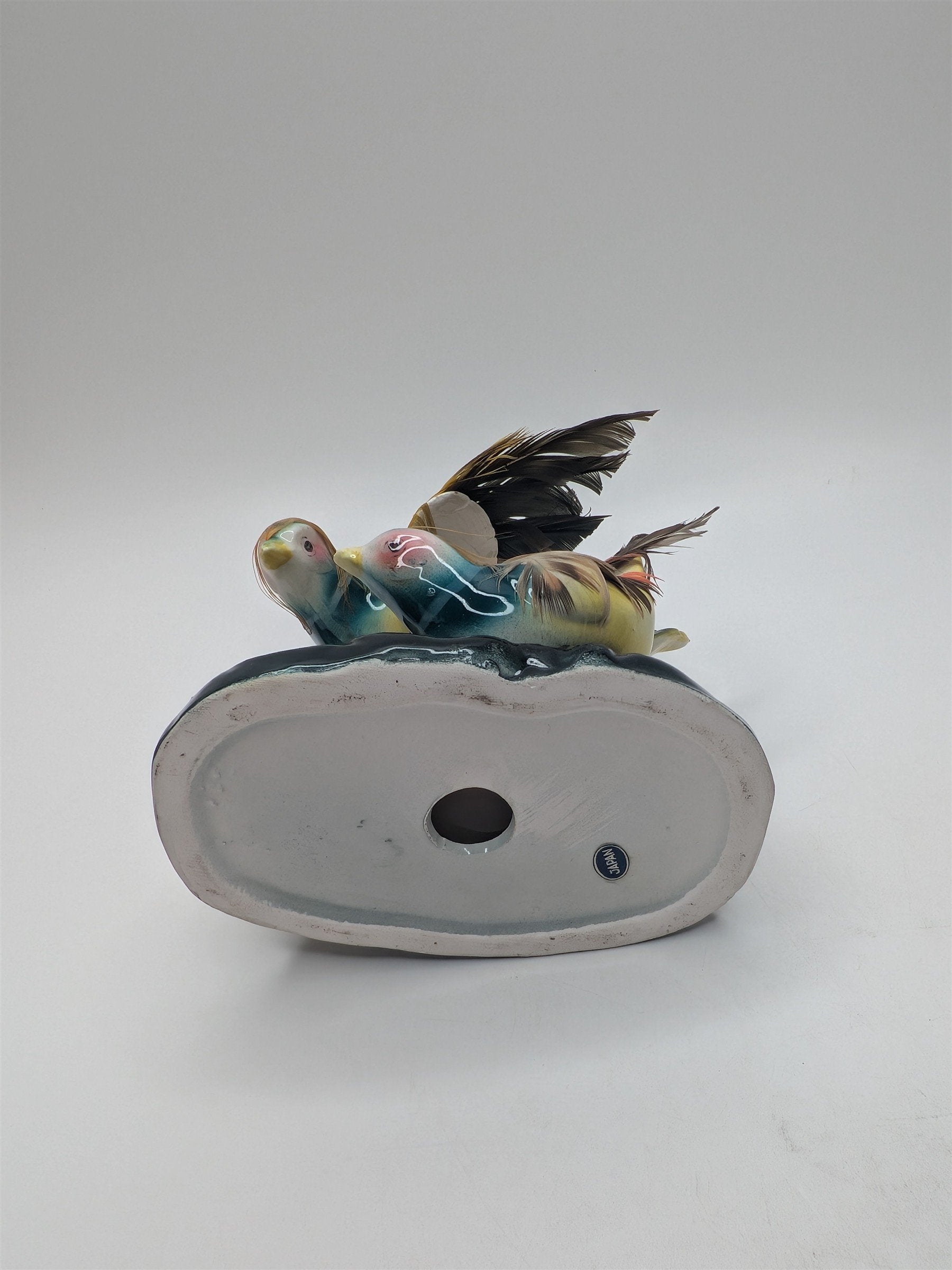 Vintage Relco Creation Japan Pheasant Figurine /w Real Feathers Collectible