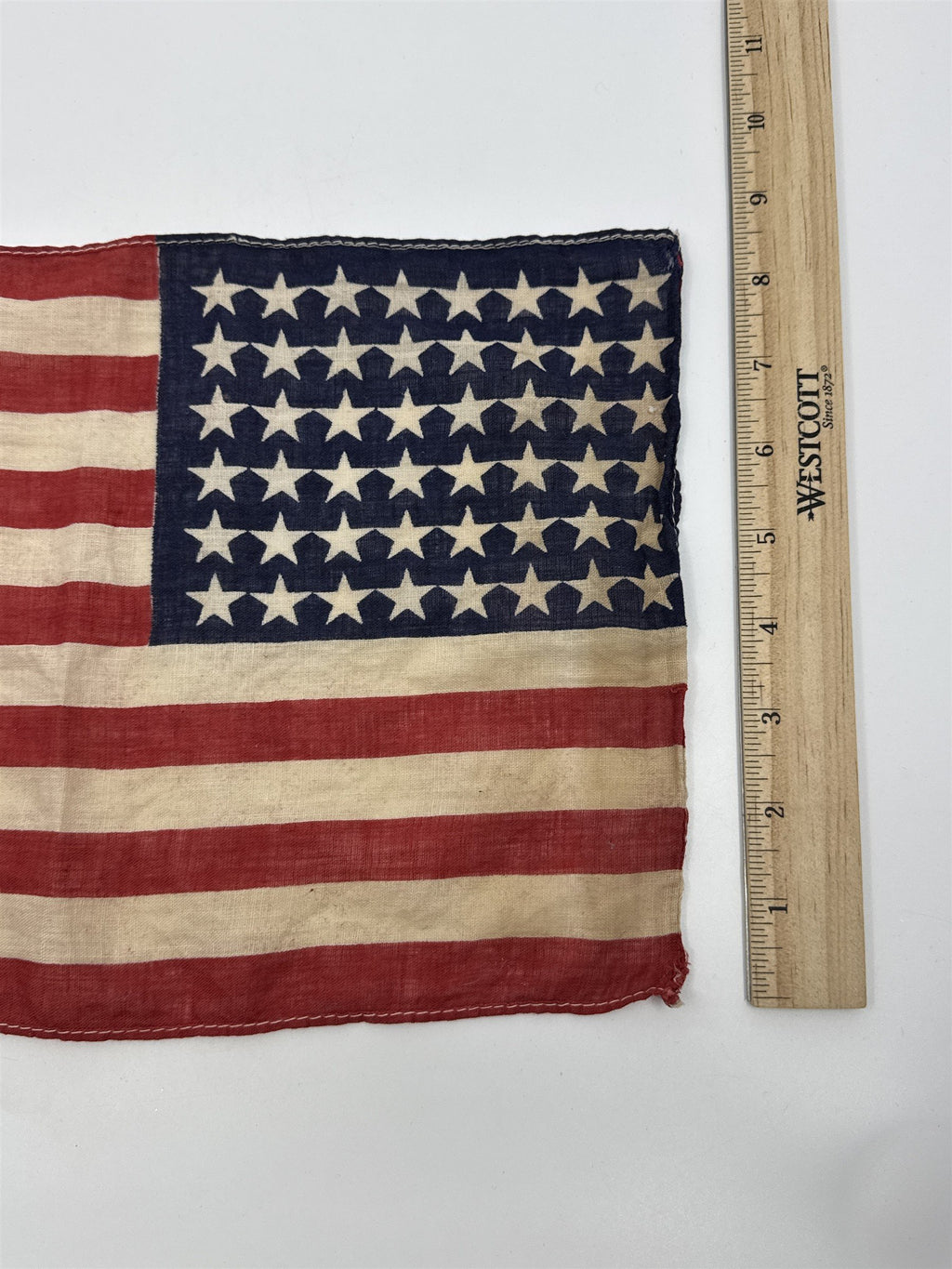 Vintage Small American Flag W/ 48 Stars Approx: 12 In X 8.5 In Patriotic Flag