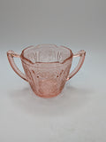 Vintage Jeannette Cherry Blossom Pink Depression Glass Sugar Dish (Has Residue)