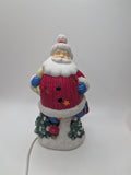 Vintage Ceramic Skating Santa Claud Christmas Holiday Light Up Table Display