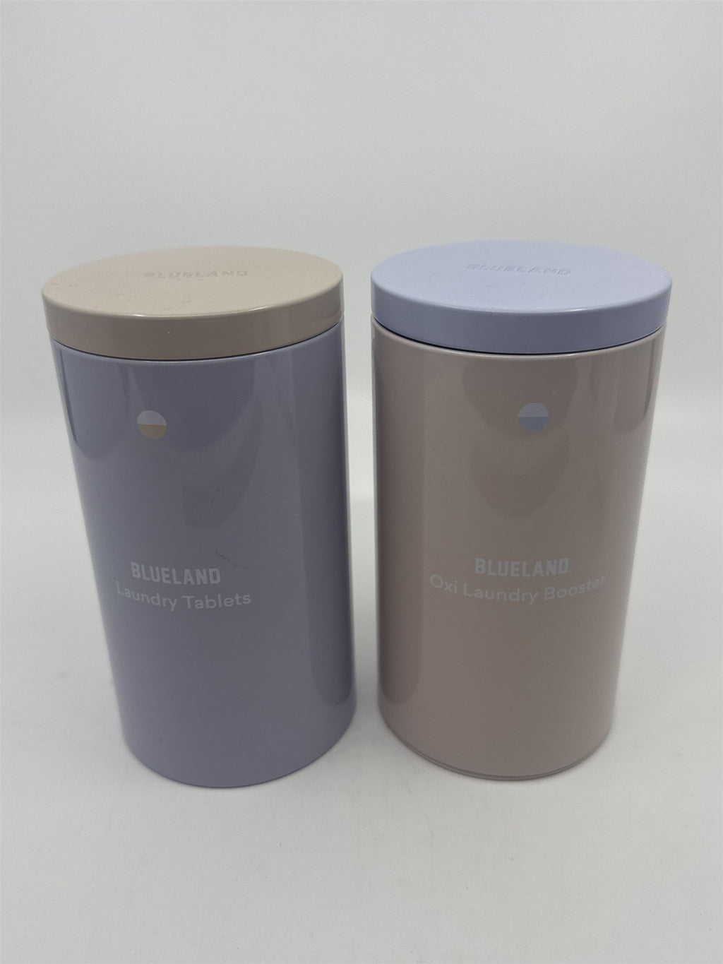 BlueLand Laundry Tablets Empty Tin And Oxi-Laundry Booster Empty Tin