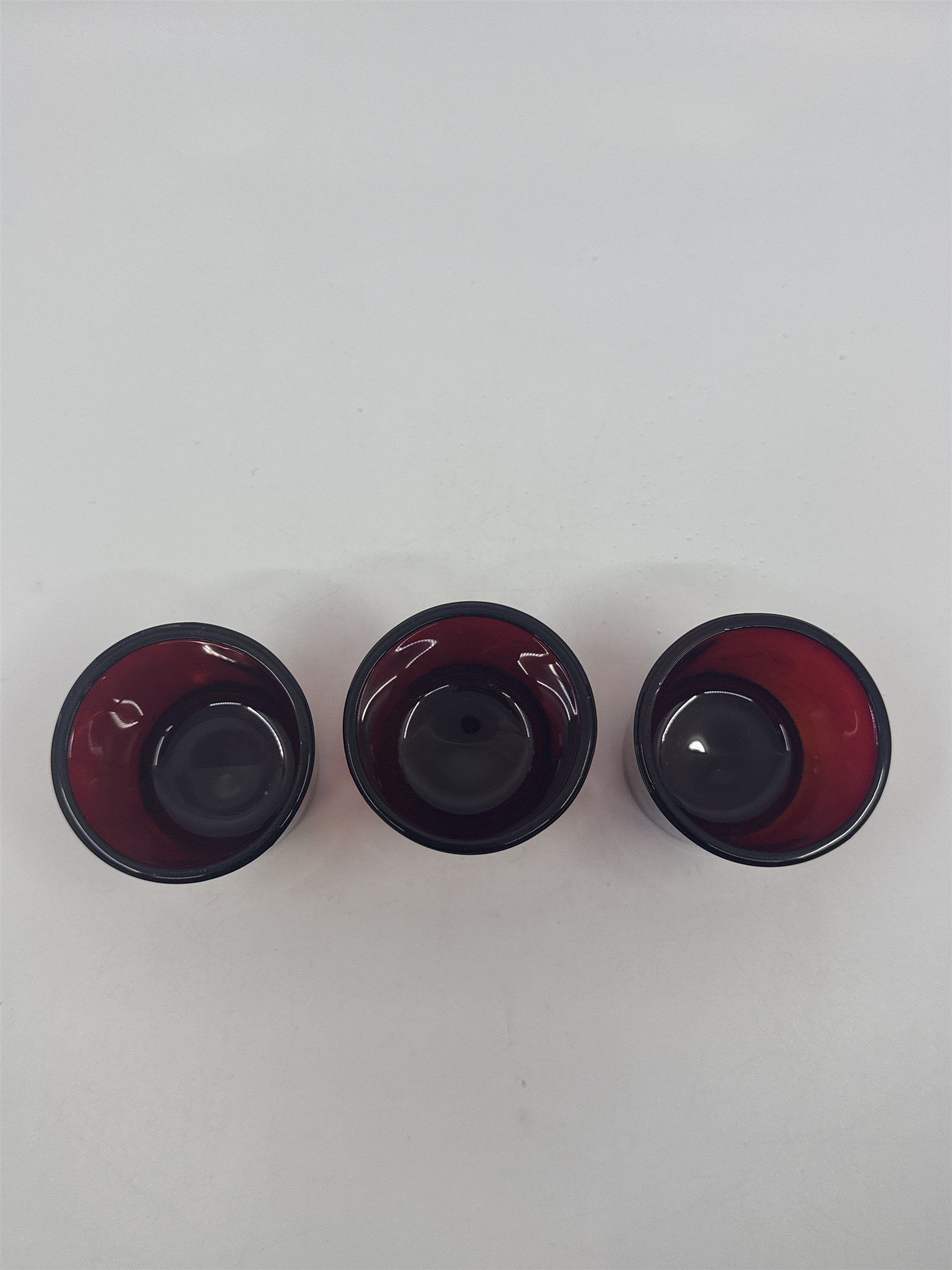 Set of Three Vintage Ruby Votive Glasses/Candle Holders