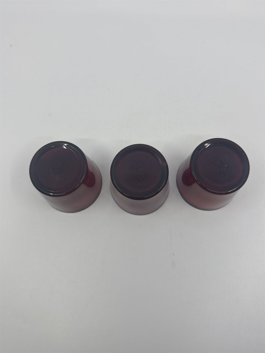 Set of Three Vintage Ruby Votive Glasses/Candle Holders