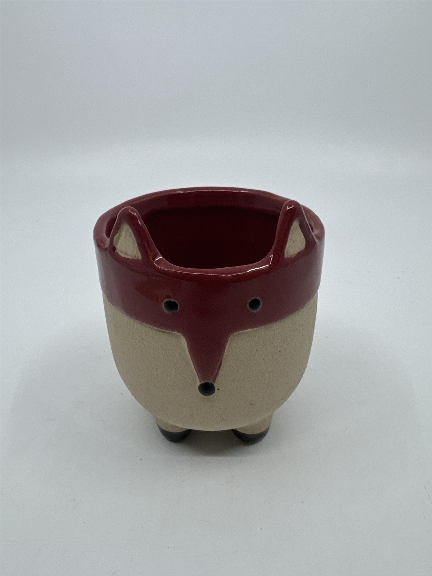 Woody, Small Red Fox Votive/Candle Holder/Planter Fall Forrest Woodsy Decor