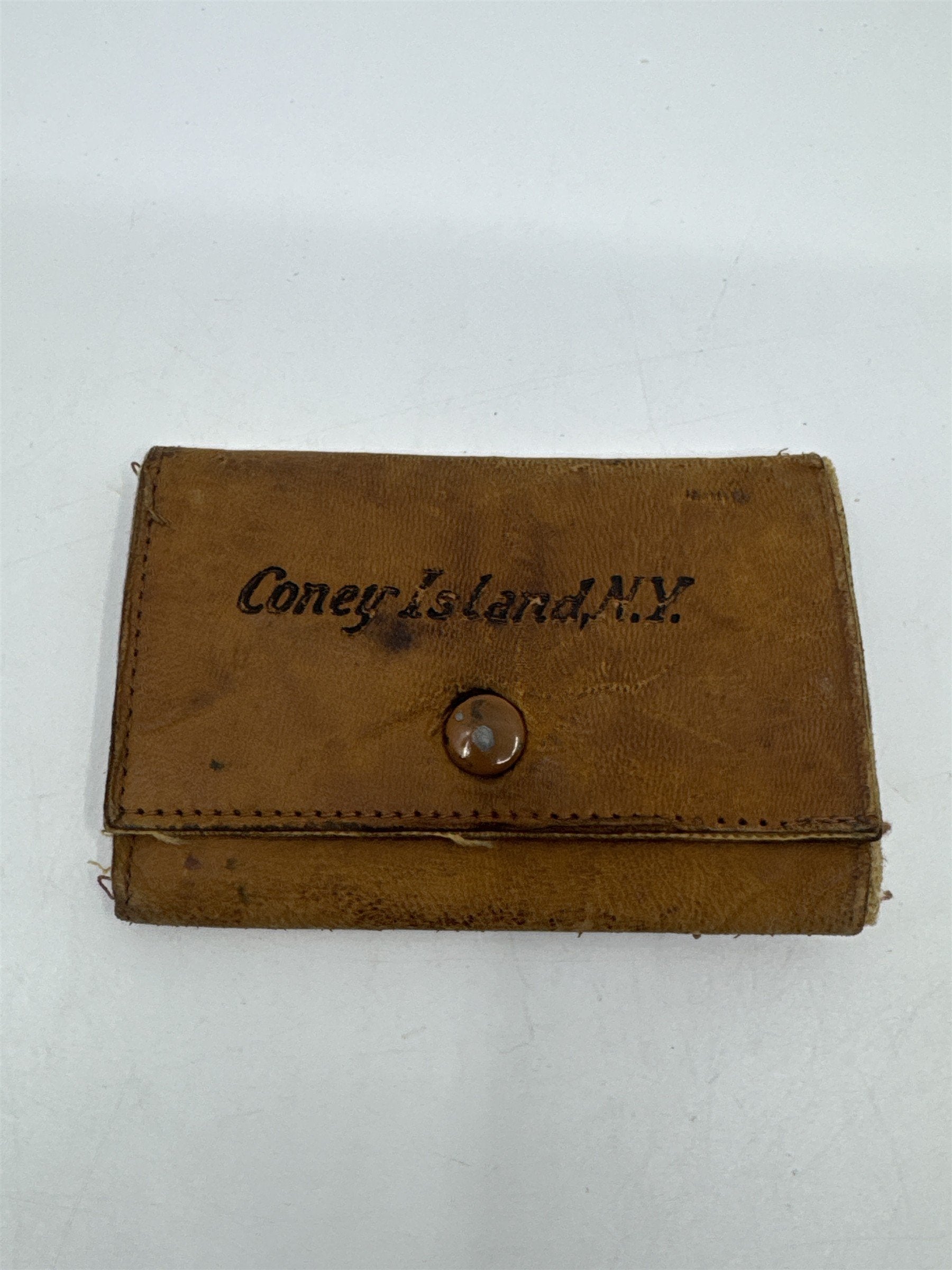 Vintage Genuine Leather Coney Island N.Y. Souvenir Travel Key Holder/Wallet