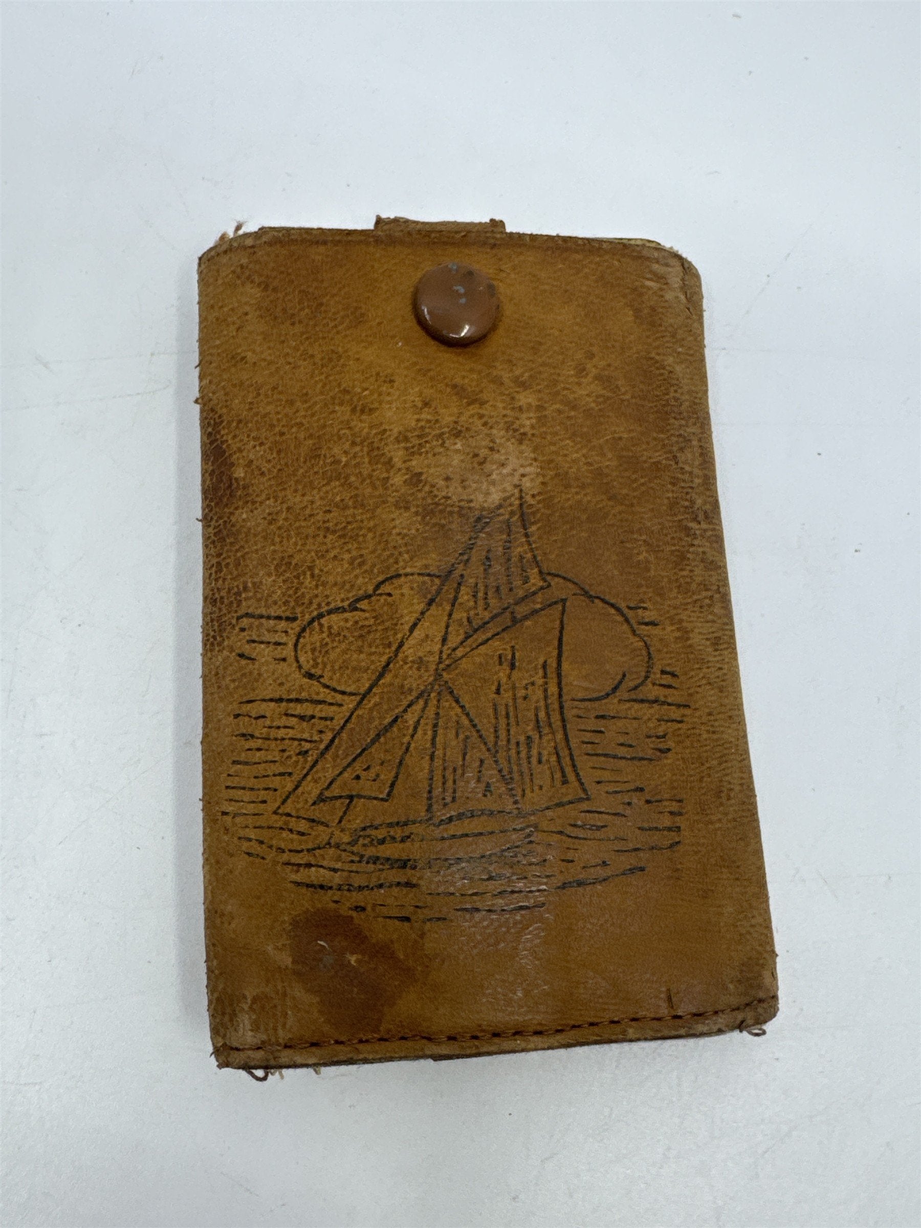 Vintage Genuine Leather Coney Island N.Y. Souvenir Travel Key Holder/Wallet