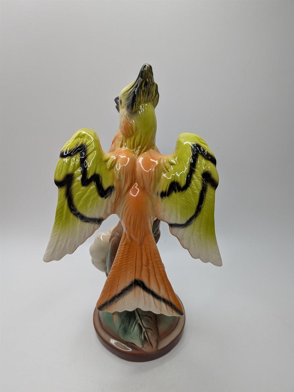 MCM Cockatoo Figurine With Tropical Flower 1950s Great Condition Vibrant