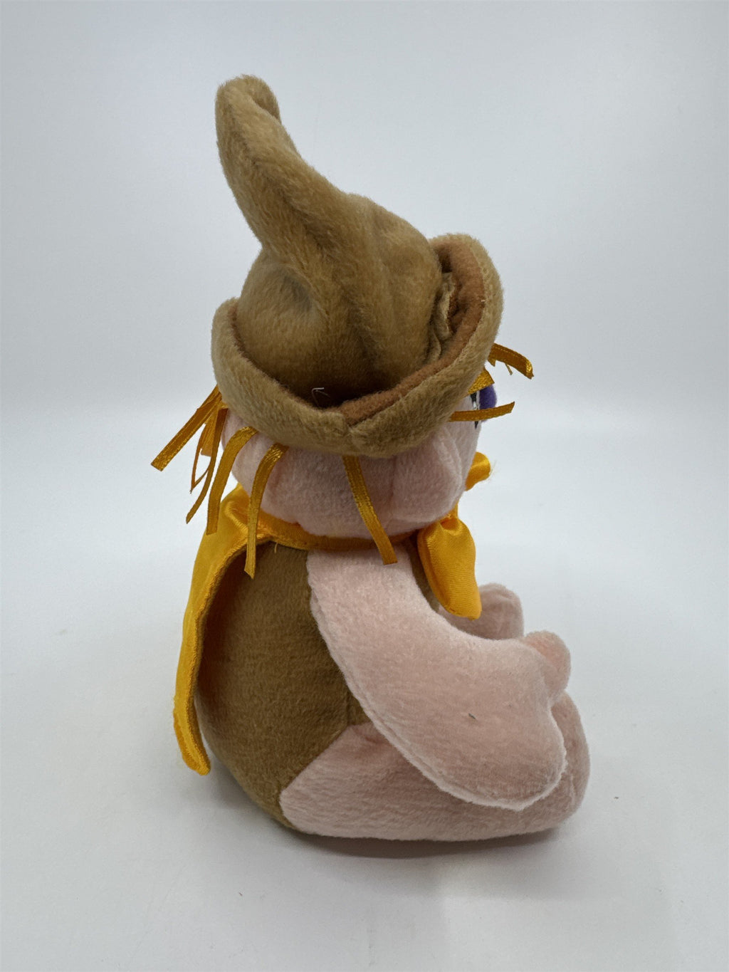 Vintage Polyester Scarecrow Plush W/ Yellow Bowtie And Cape