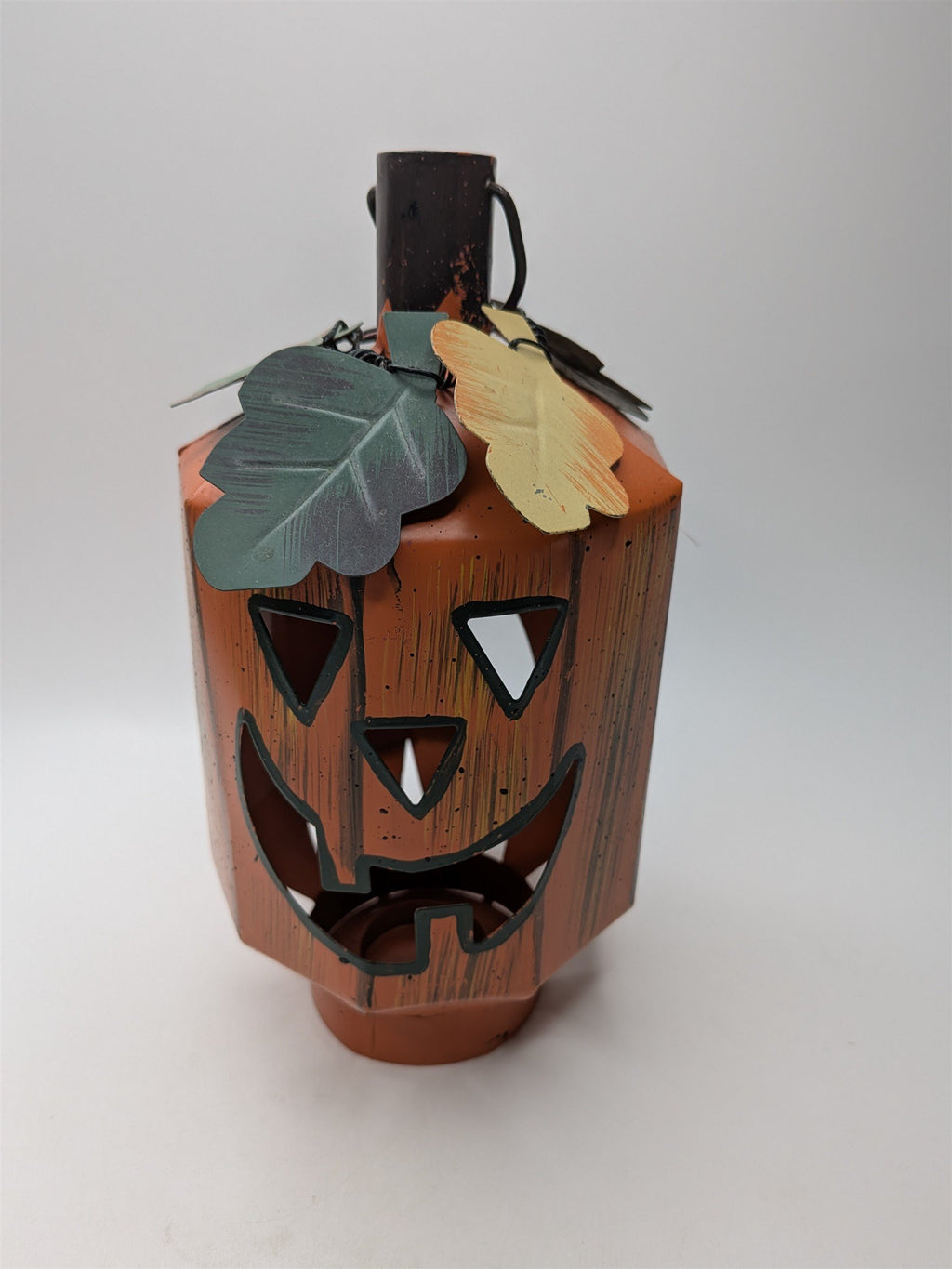 Metal Jack-O-Lantern Pumpkin Lantern Tea Light Holder Halloween Decor Rustic
