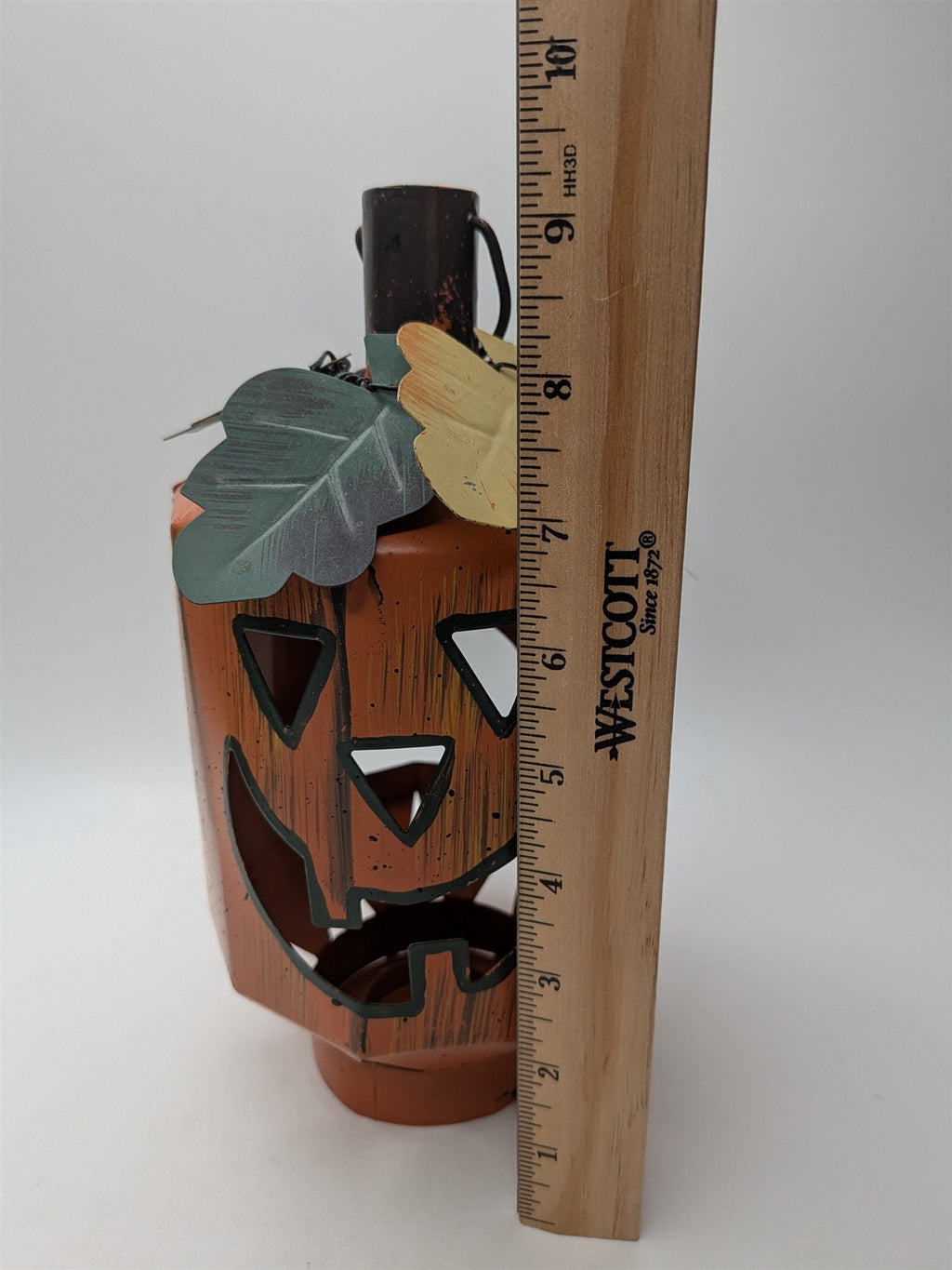 Metal Jack-O-Lantern Pumpkin Lantern Tea Light Holder Halloween Decor Rustic