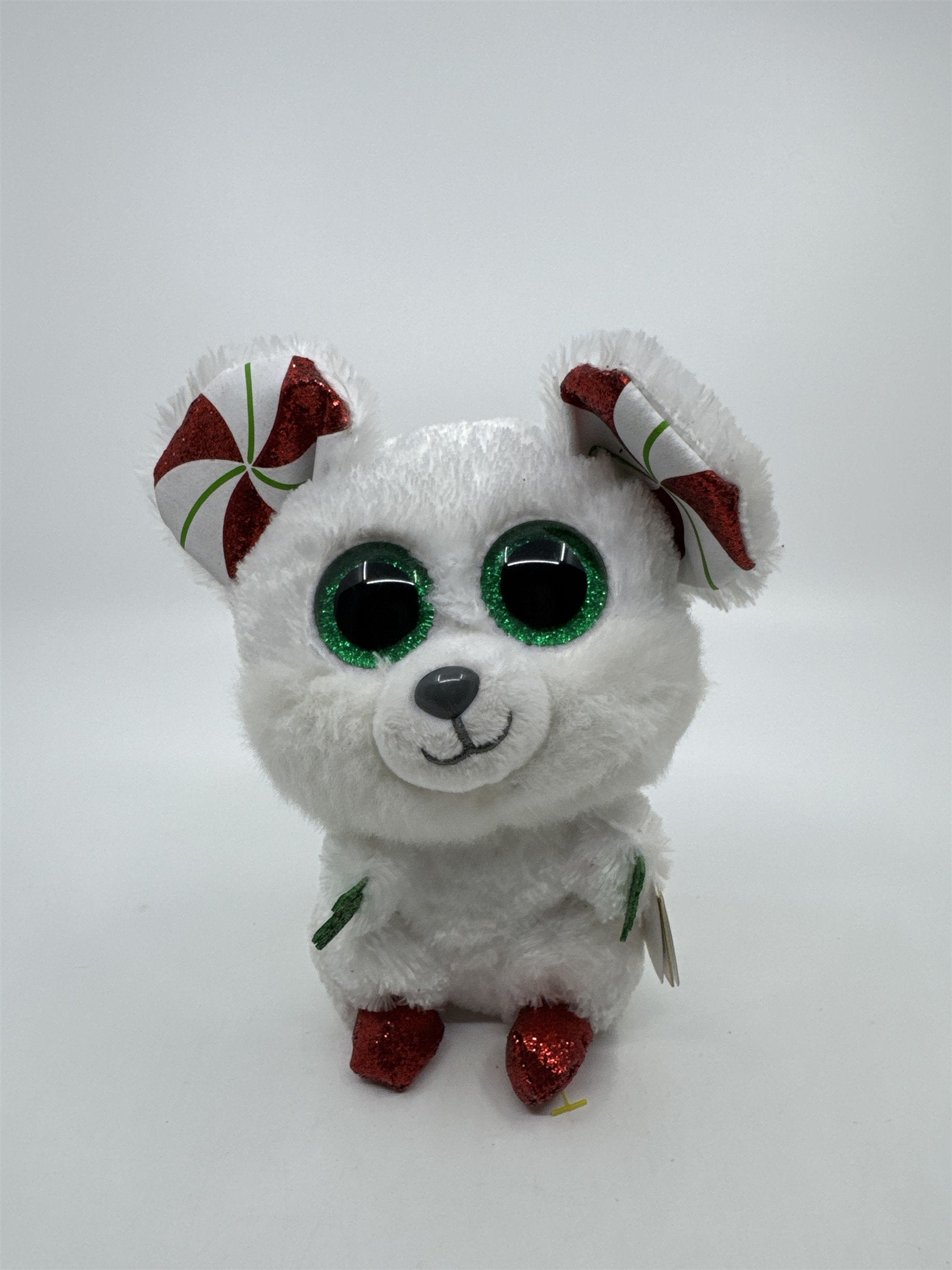 TY Beanie Boos Christmas Stuffed Toy Plush Chimney Mouse *Stained