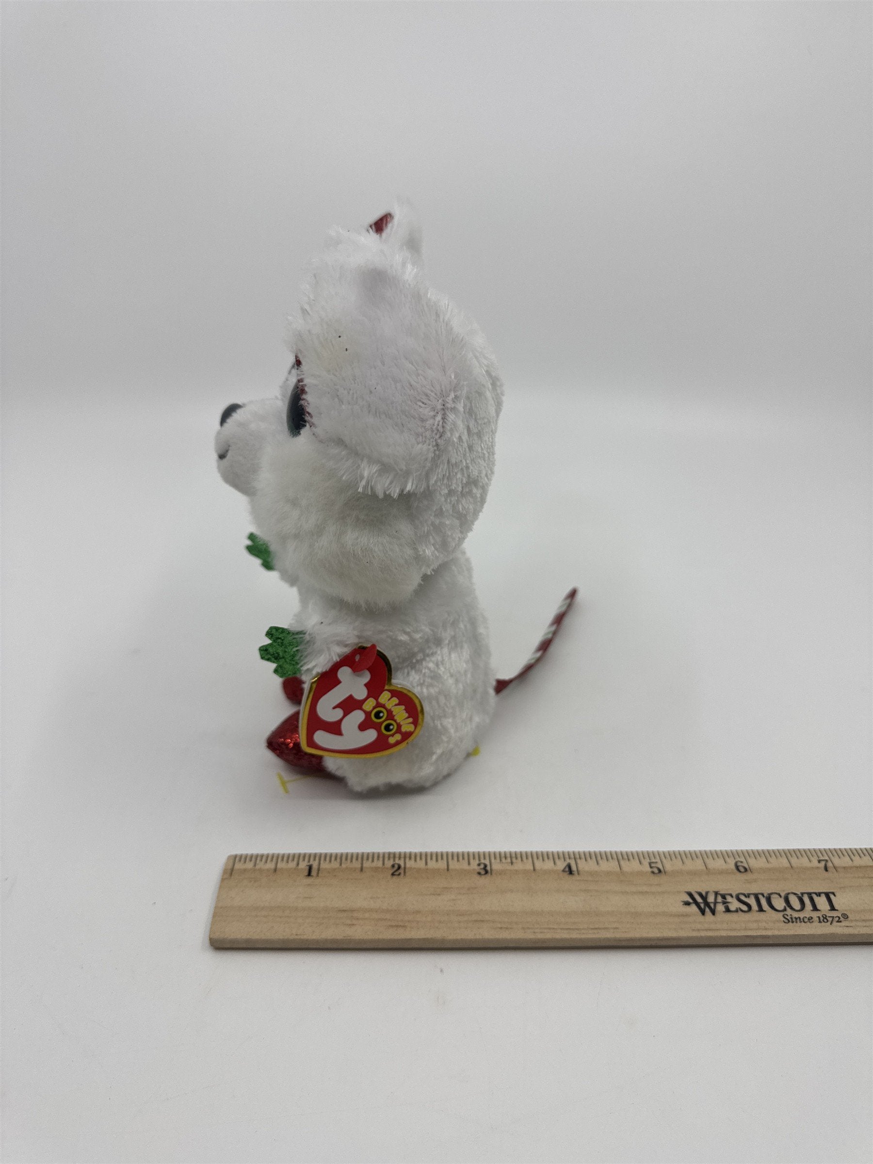 TY Beanie Boos Christmas Stuffed Toy Plush Chimney Mouse *Stained