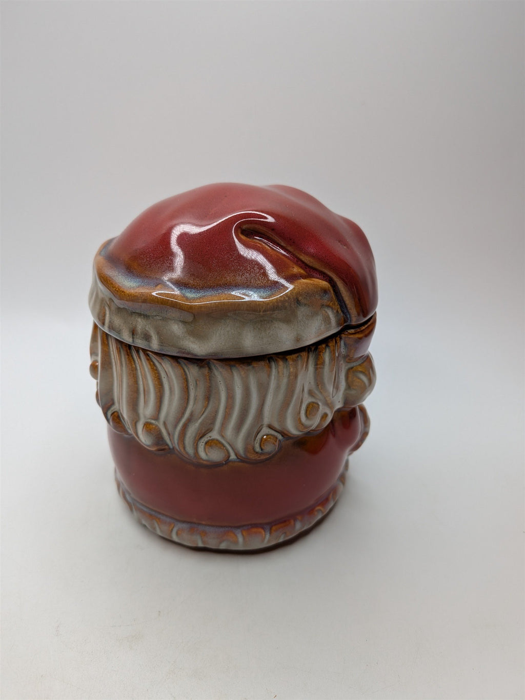 Vintage Ceramic Santa Claus Small Cookie Jar Canister Christmas Kitchenware