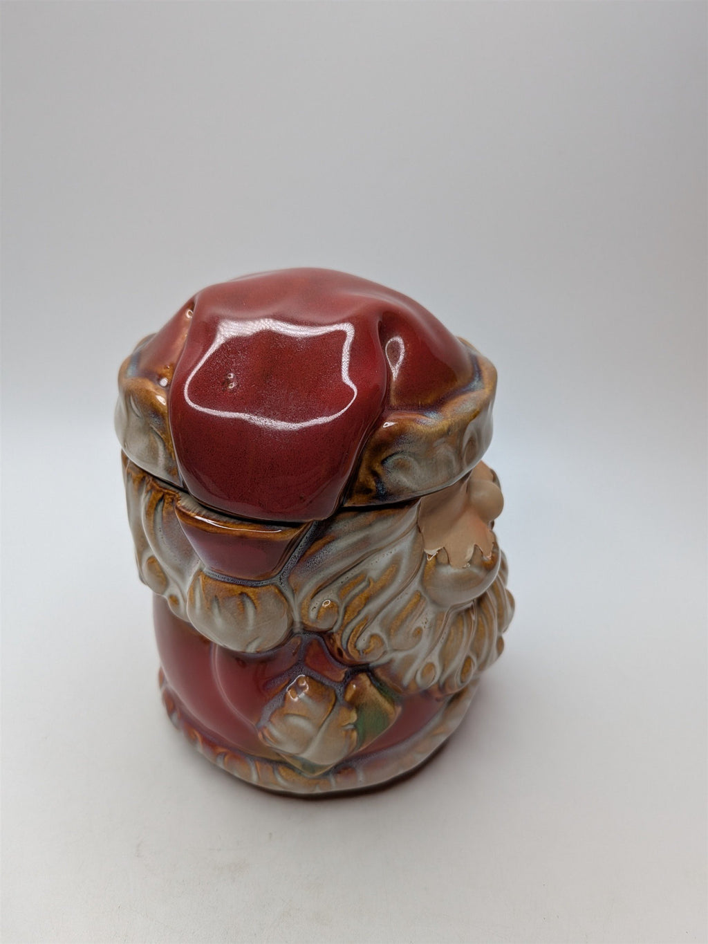 Vintage Ceramic Santa Claus Small Cookie Jar Canister Christmas Kitchenware