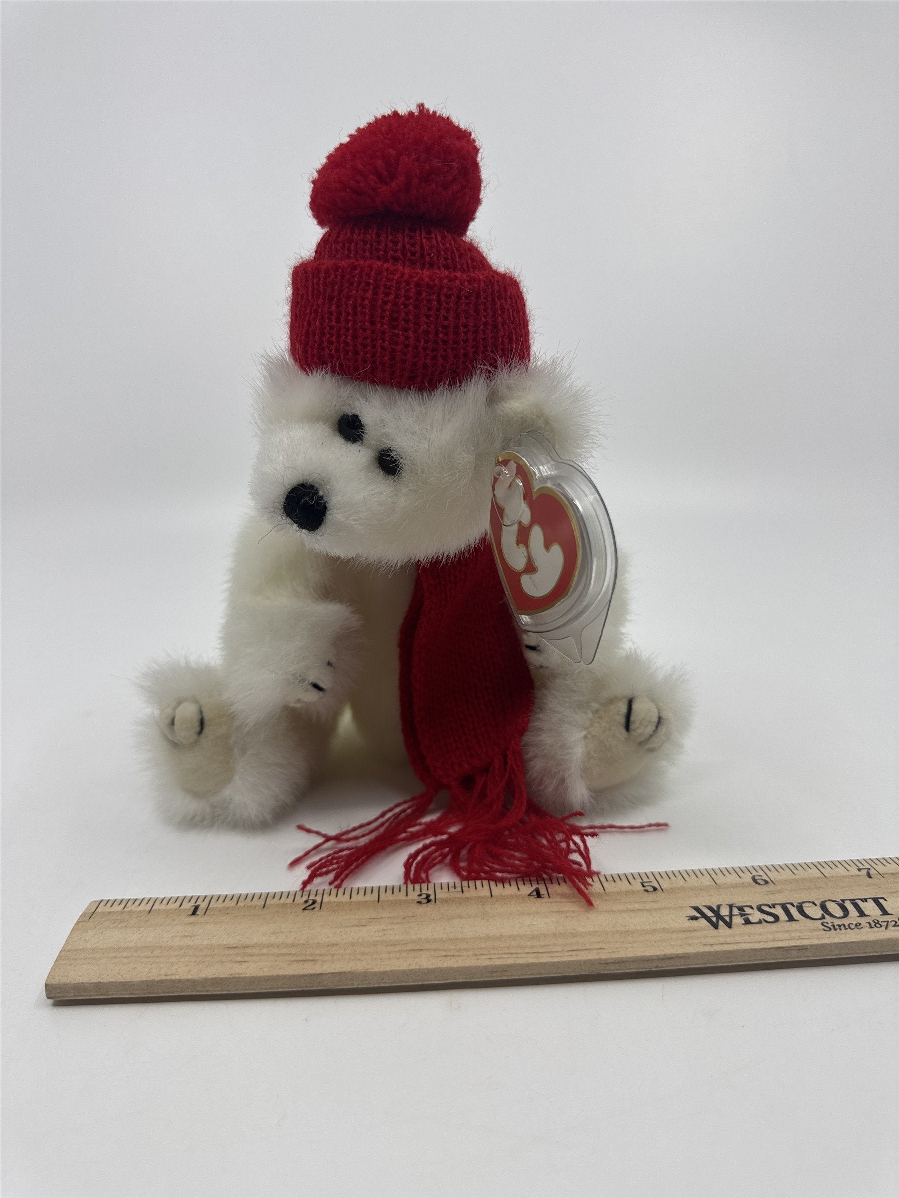TY Beanie Baby Peppermint The Bear Whited Stuffed Plush Attic Treasures Plush